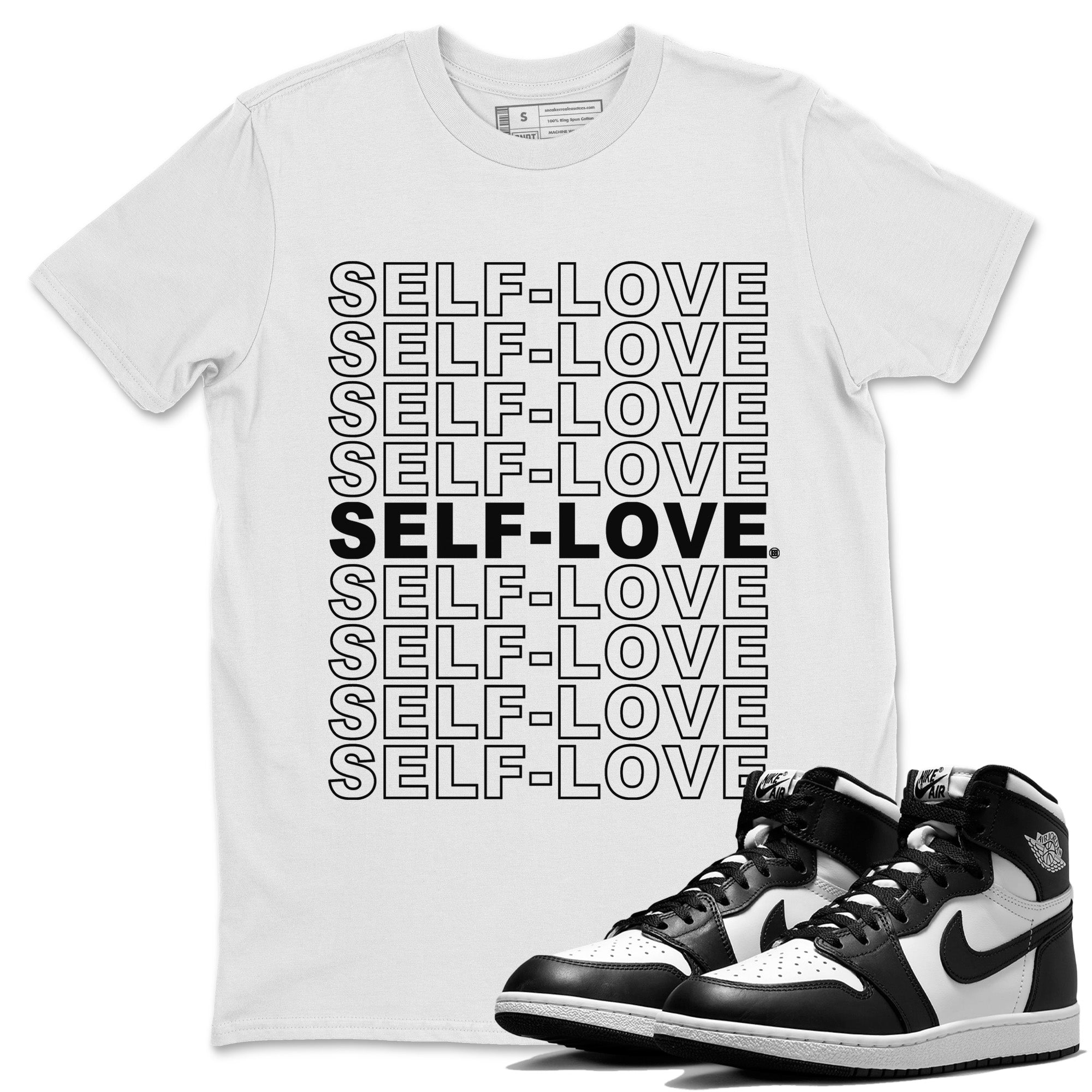 Self Love Unisex Tops - Air Jordan 1 Black White