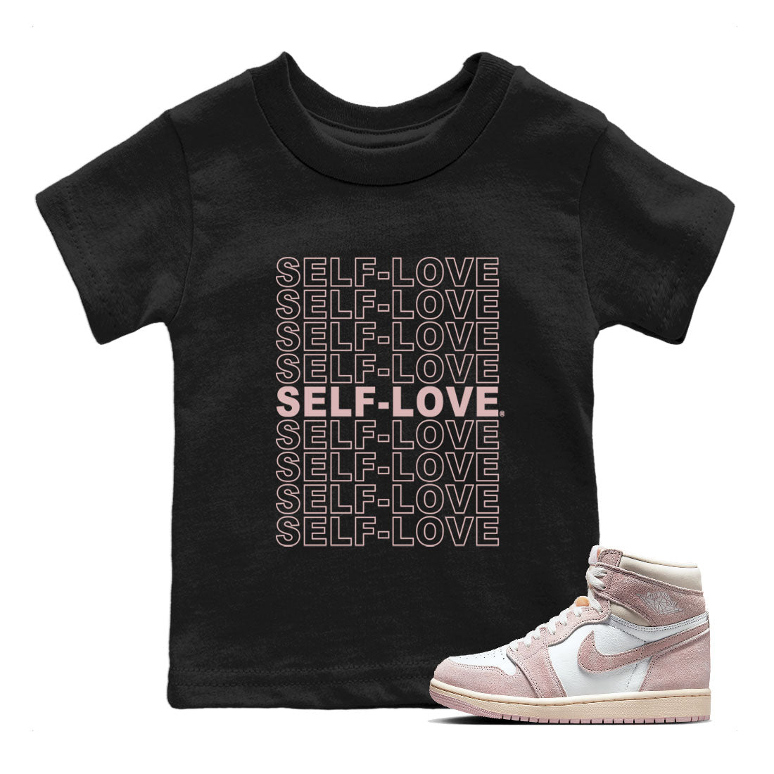 Self Love Kids Tops - Air Jordan 1 Washed Pink