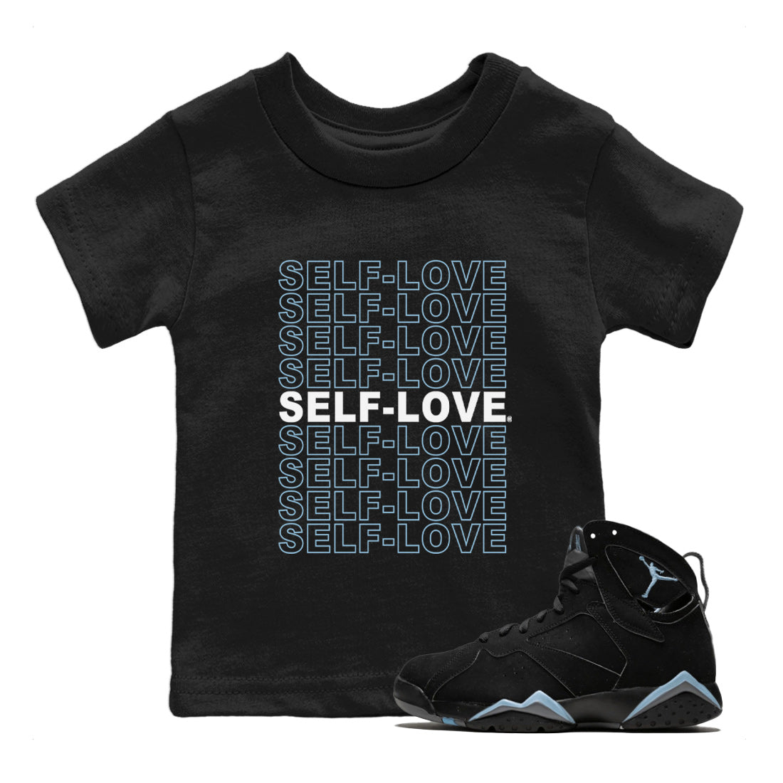 Self Love Kids Tops - Air Jordan 7 Chambray