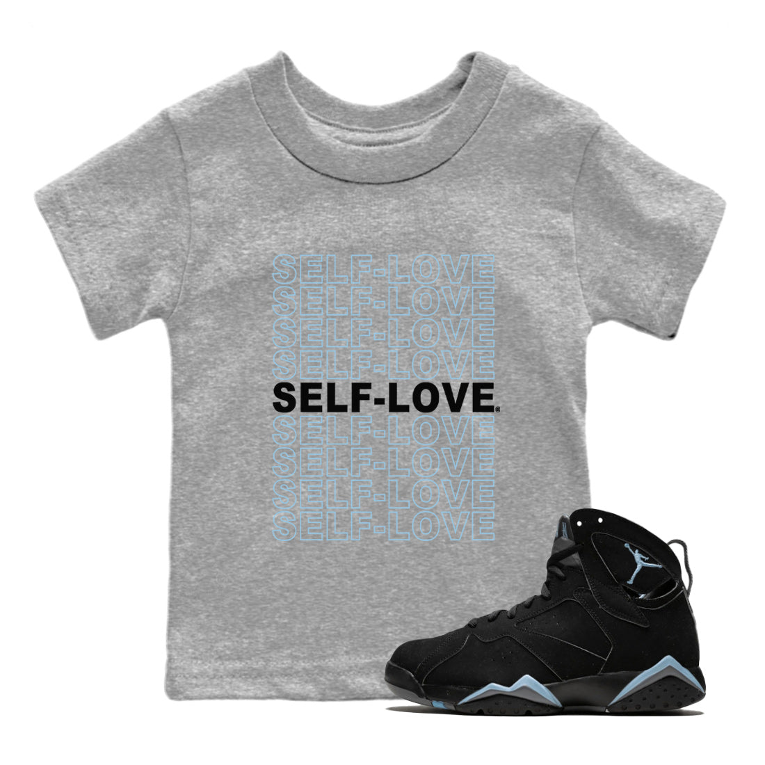 Self Love Kids Tops - Air Jordan 7 Chambray