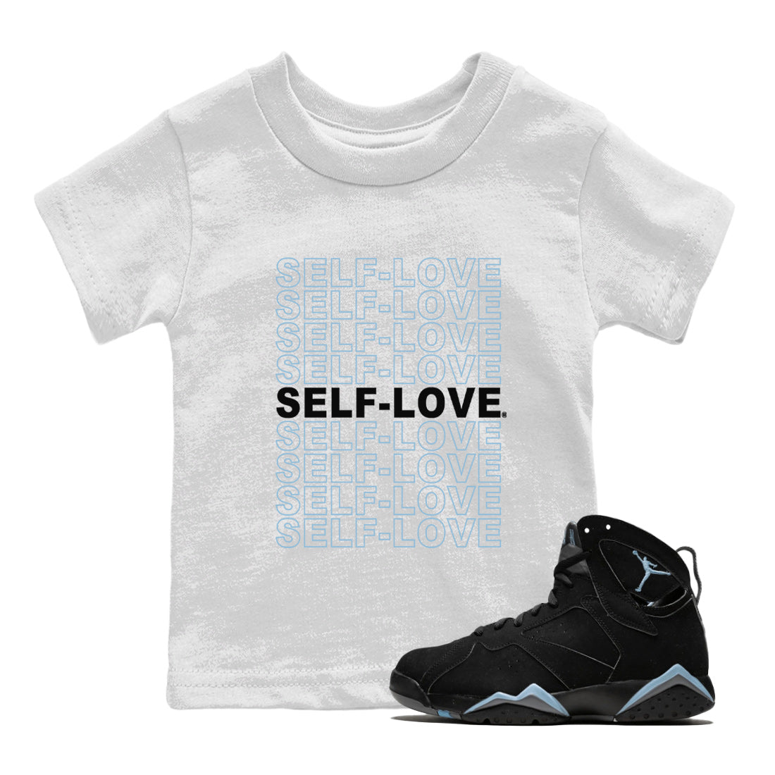 Self Love Kids Tops - Air Jordan 7 Chambray