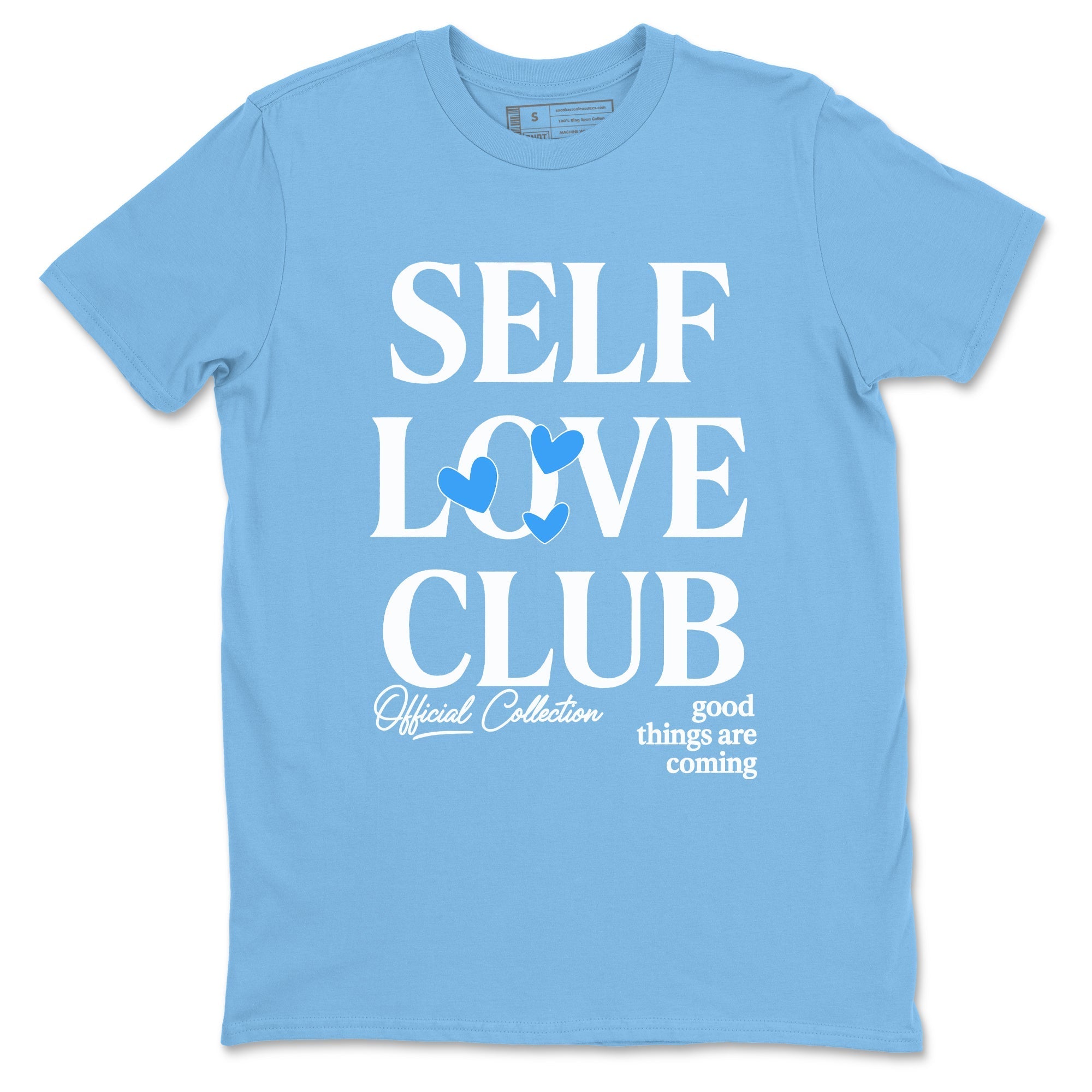 Self Love Club snkmatch Tees - Air Jordan 12 White and University Blue