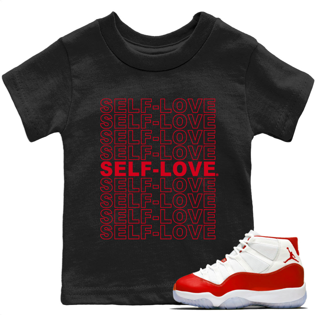 Self Love Kids Tops - Air Jordan 11 Cherry
