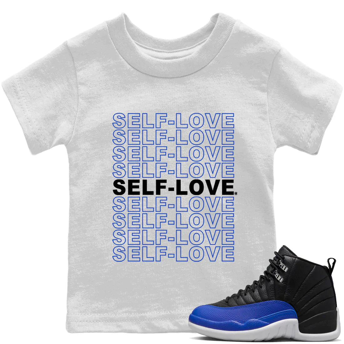 Self Love Kids Tops - Air Jordan 12 Hyper Royal