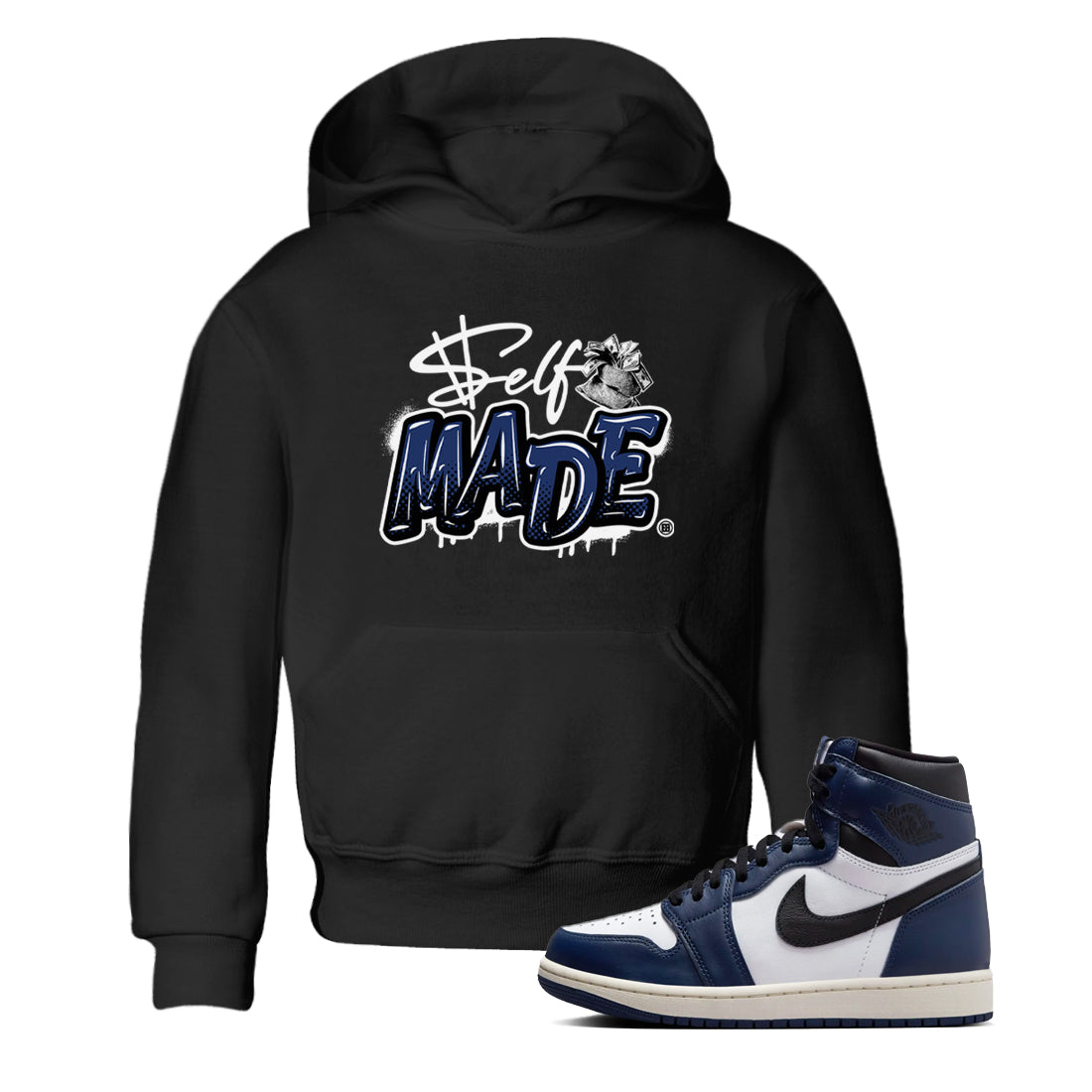 Self Made snkmatch Tees Kids - Air Jordan 1 Midnight Navy