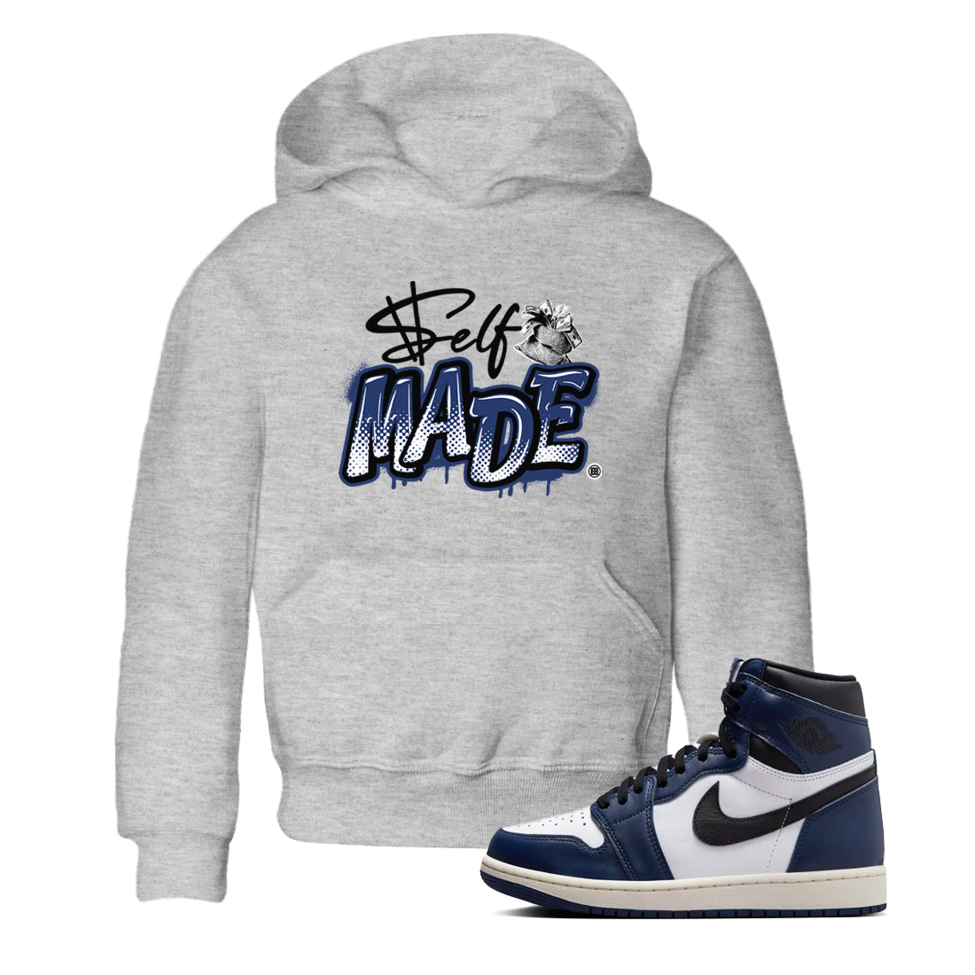 Self Made snkmatch Tees Kids - Air Jordan 1 Midnight Navy