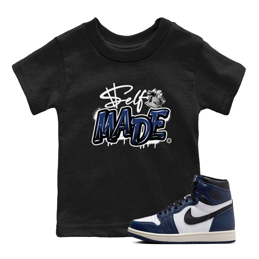 Self Made snkmatch Tees Kids - Air Jordan 1 Midnight Navy