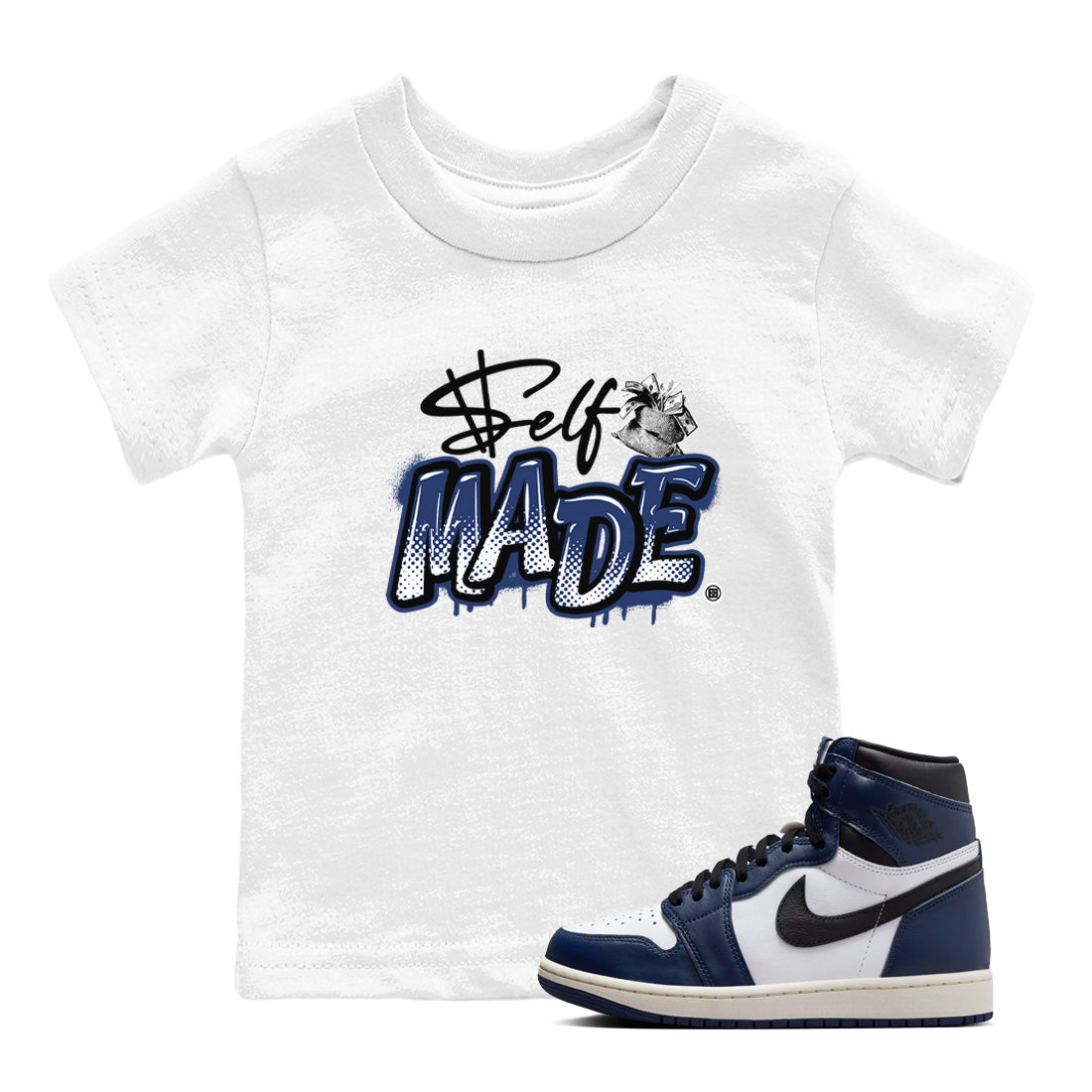 Self Made snkmatch Tees Kids - Air Jordan 1 Midnight Navy