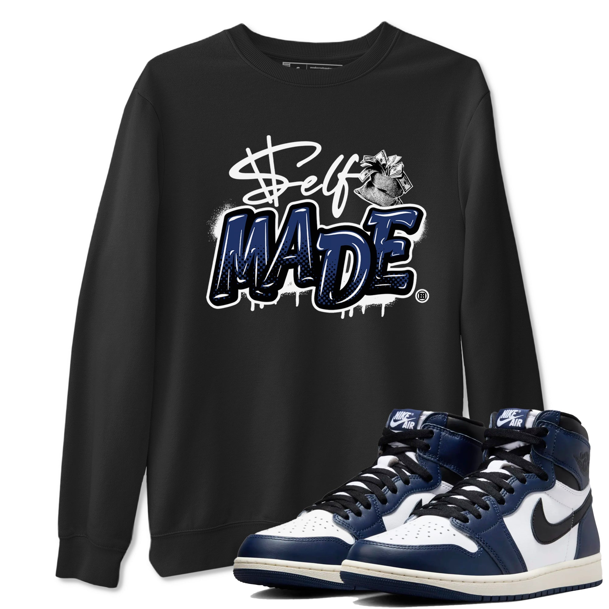 Self Made snkmatch Tees - Air Jordan 1 Midnight Navy