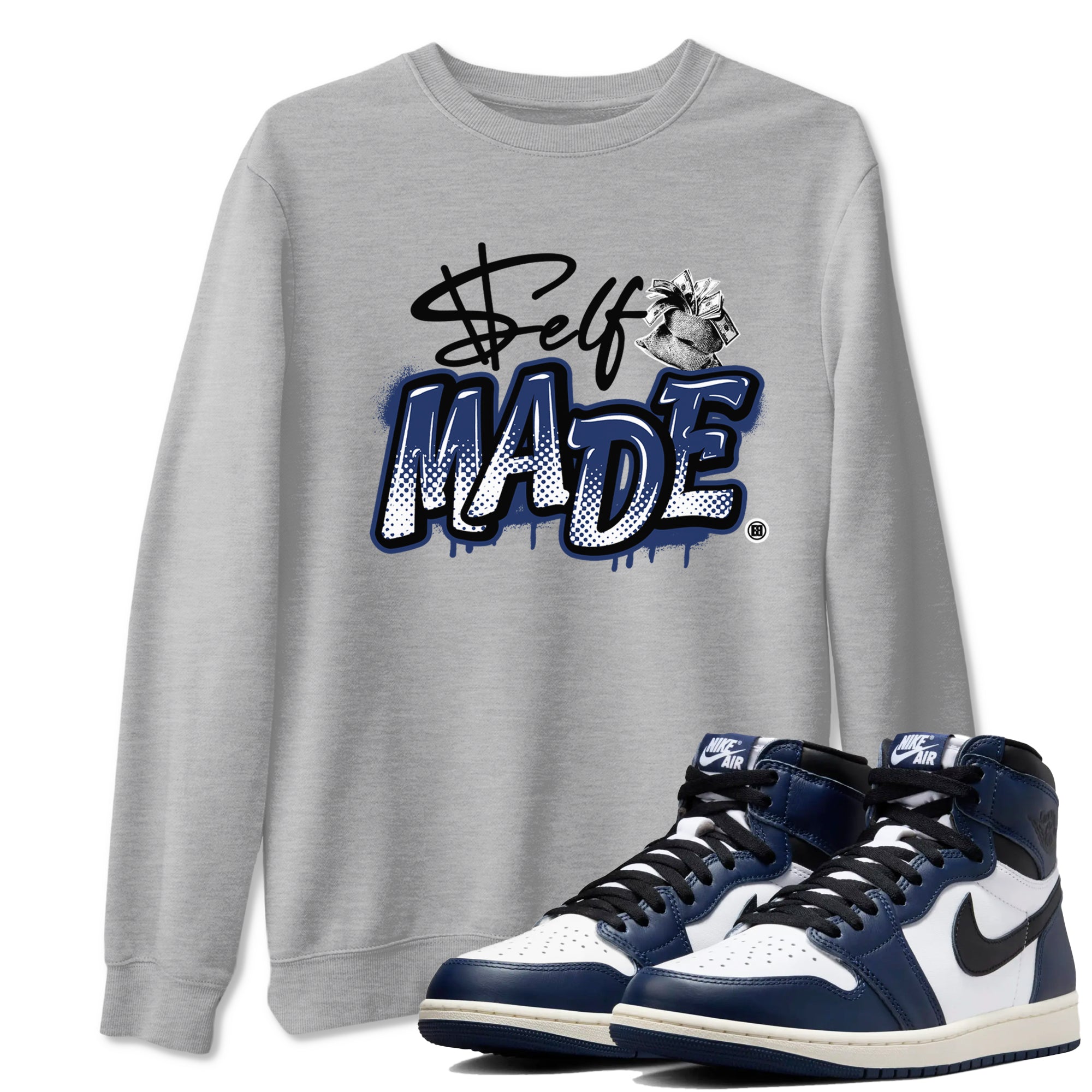 Self Made snkmatch Tees - Air Jordan 1 Midnight Navy