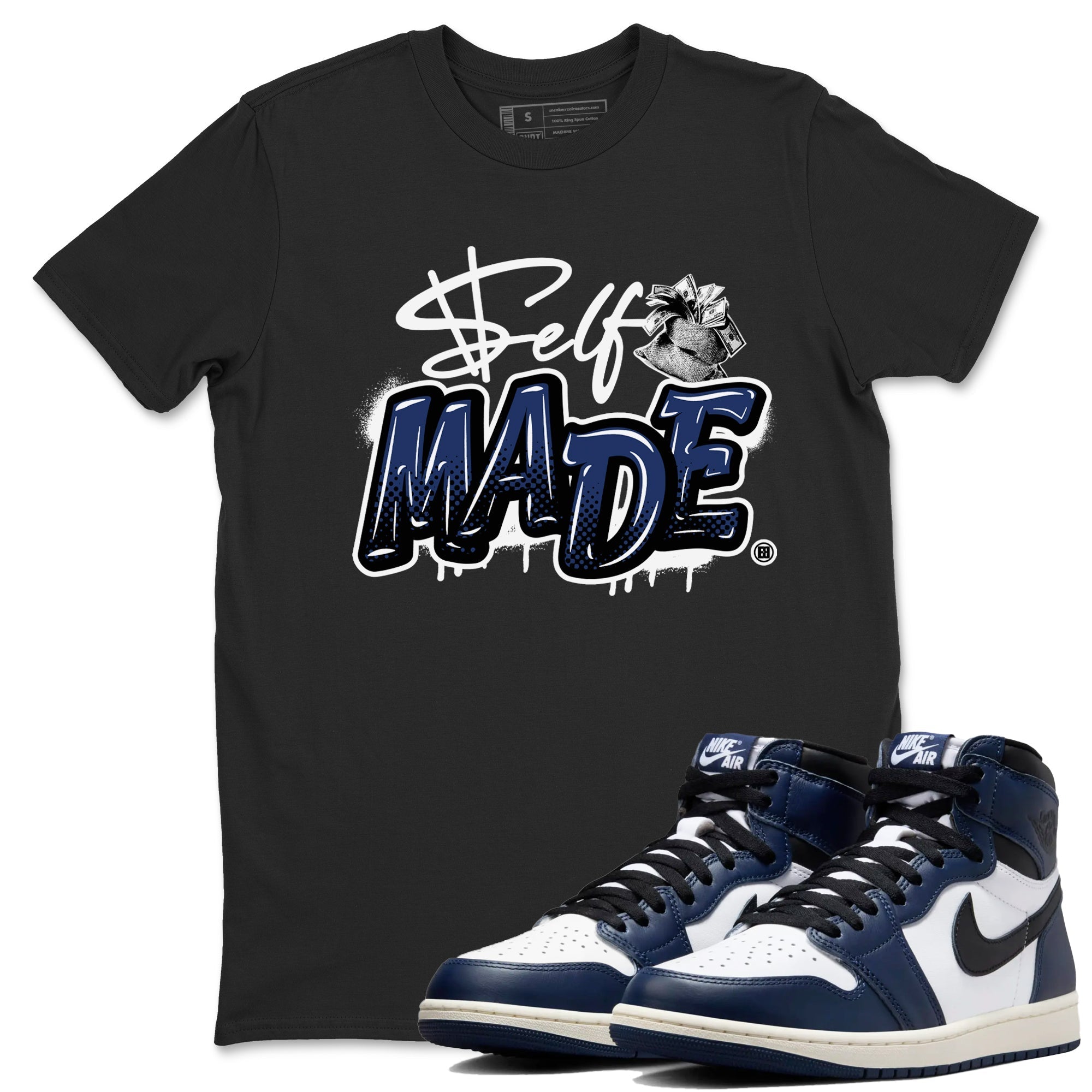 Self Made snkmatch Tees - Air Jordan 1 Midnight Navy