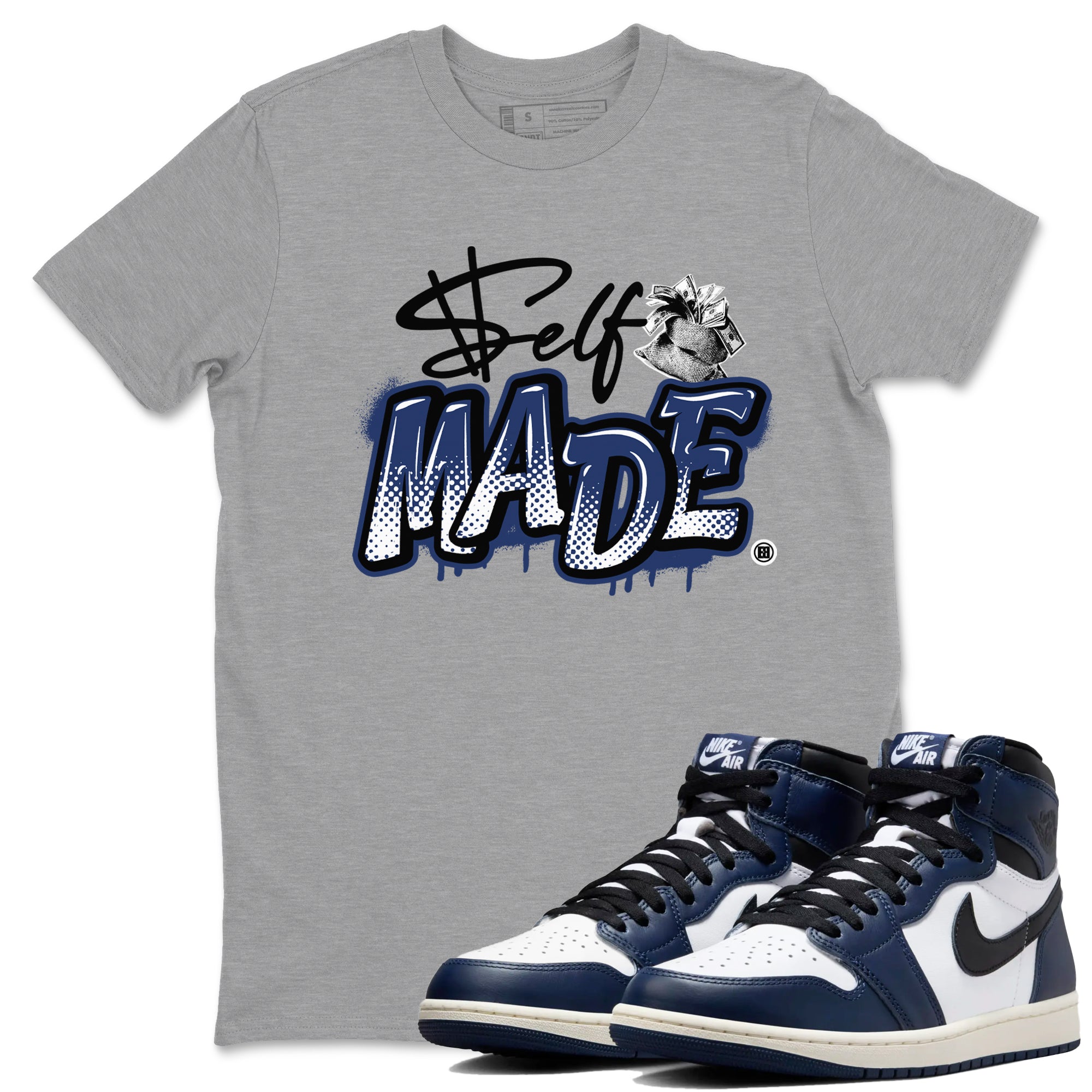 Self Made snkmatch Tees - Air Jordan 1 Midnight Navy