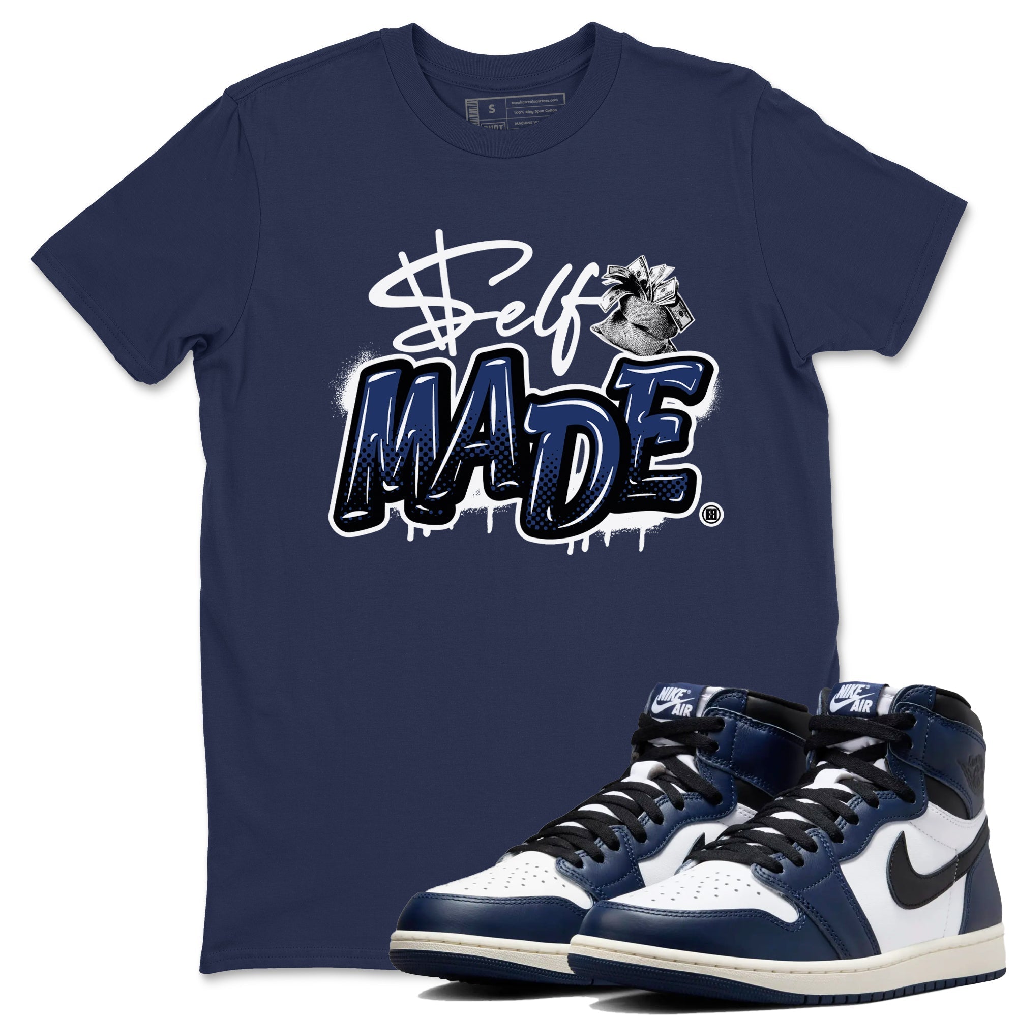 Self Made snkmatch Tees - Air Jordan 1 Midnight Navy