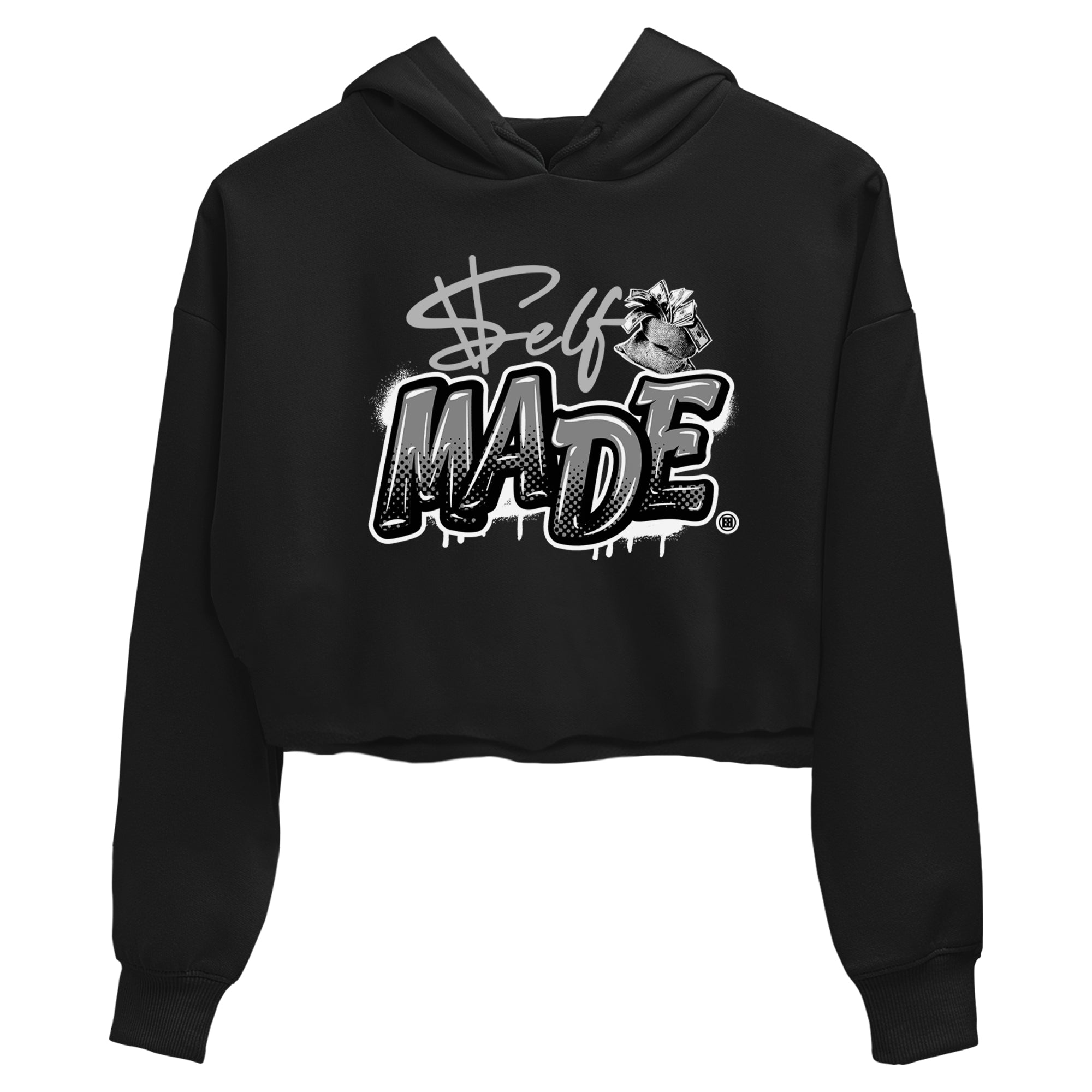 Self Made snkmatch Women's Top - Air Jordan 12 Black Wolf Grey