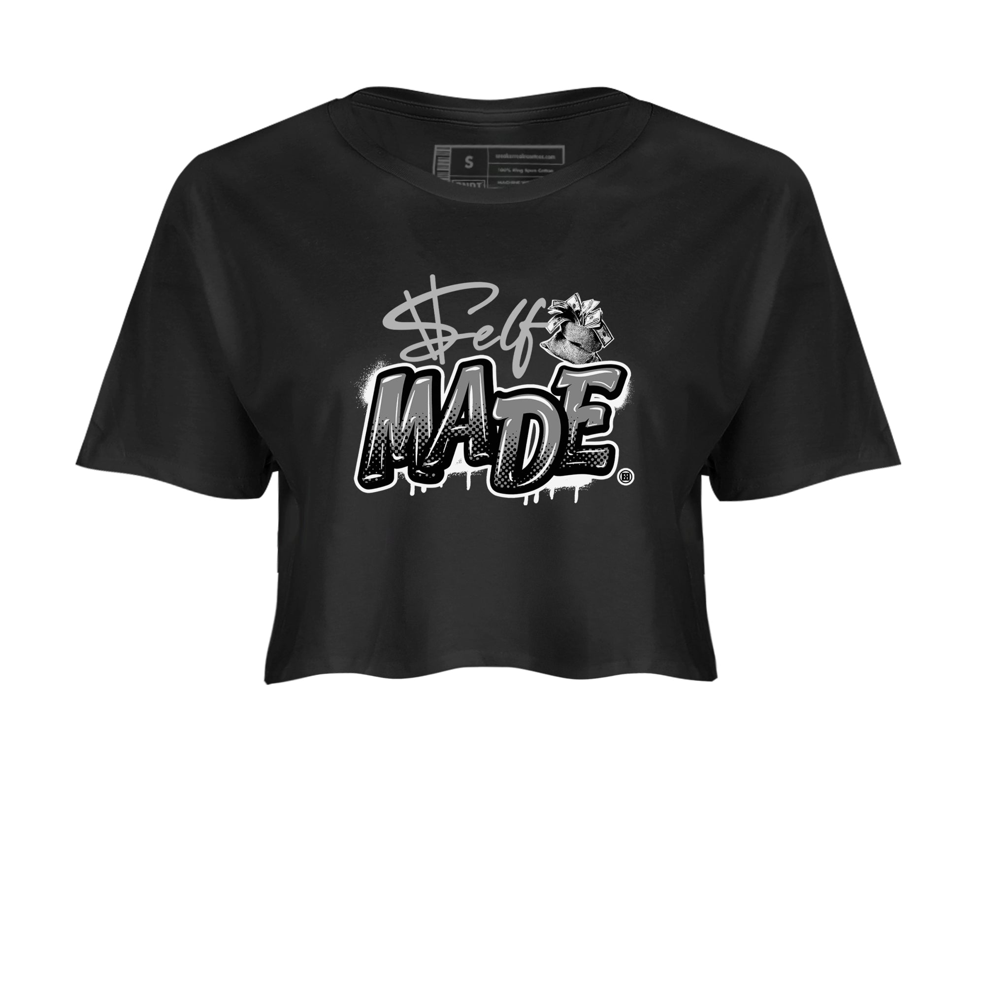 Self Made snkmatch Women's Top - Air Jordan 12 Black Wolf Grey