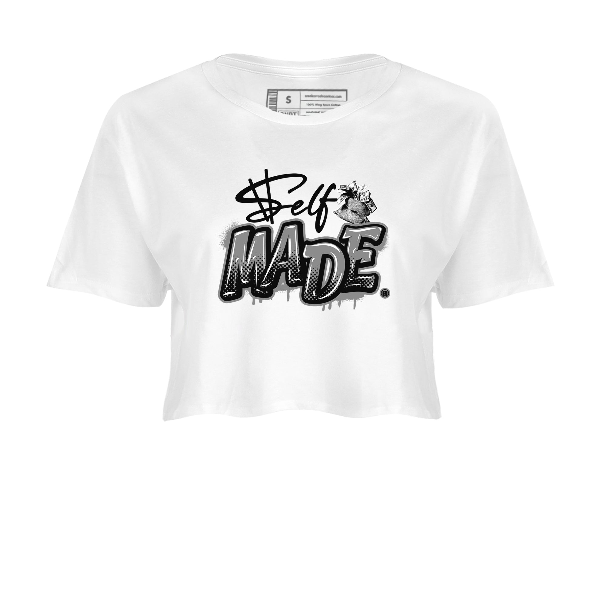 Self Made snkmatch Women's Top - Air Jordan 12 Black Wolf Grey