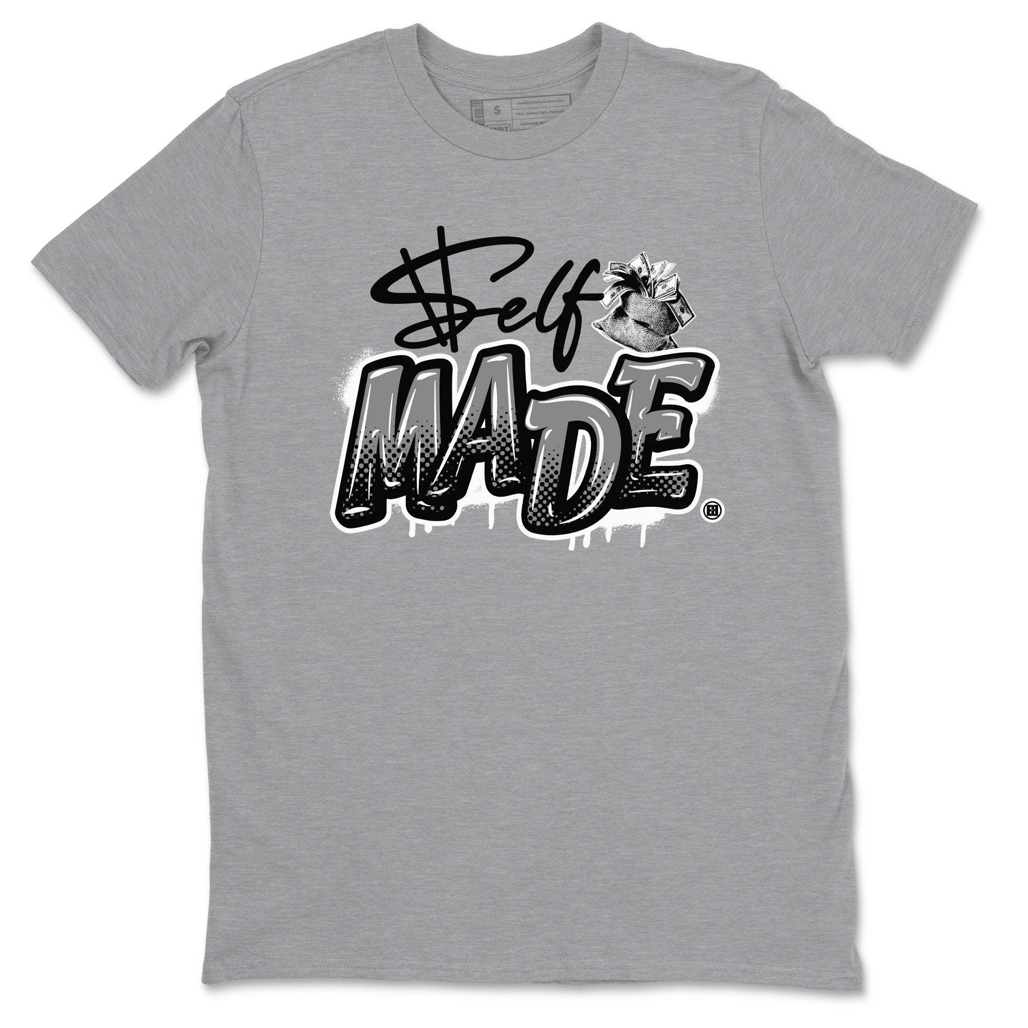 Self Made snkmatch Tees - Air Jordan 12 Black Wolf Grey