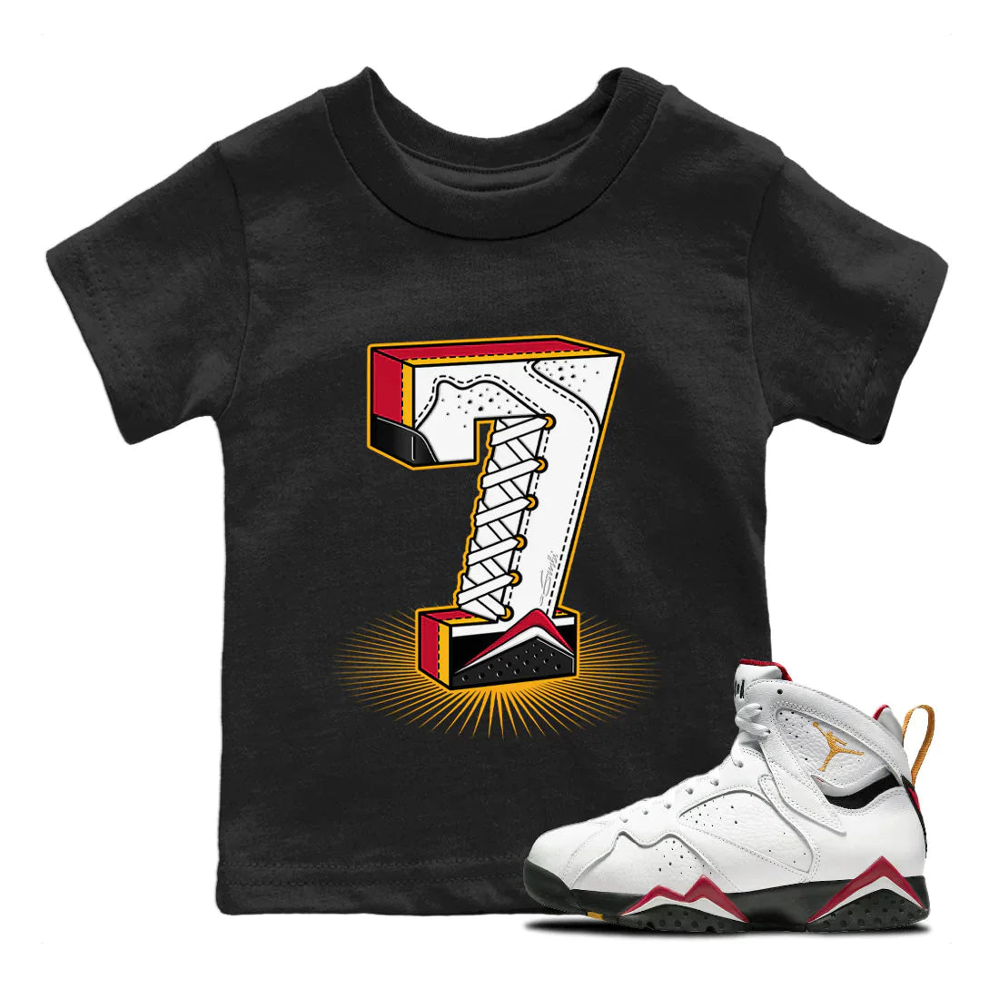 Seven Statue Kids Tops - Air Jordan 7 Cardinal