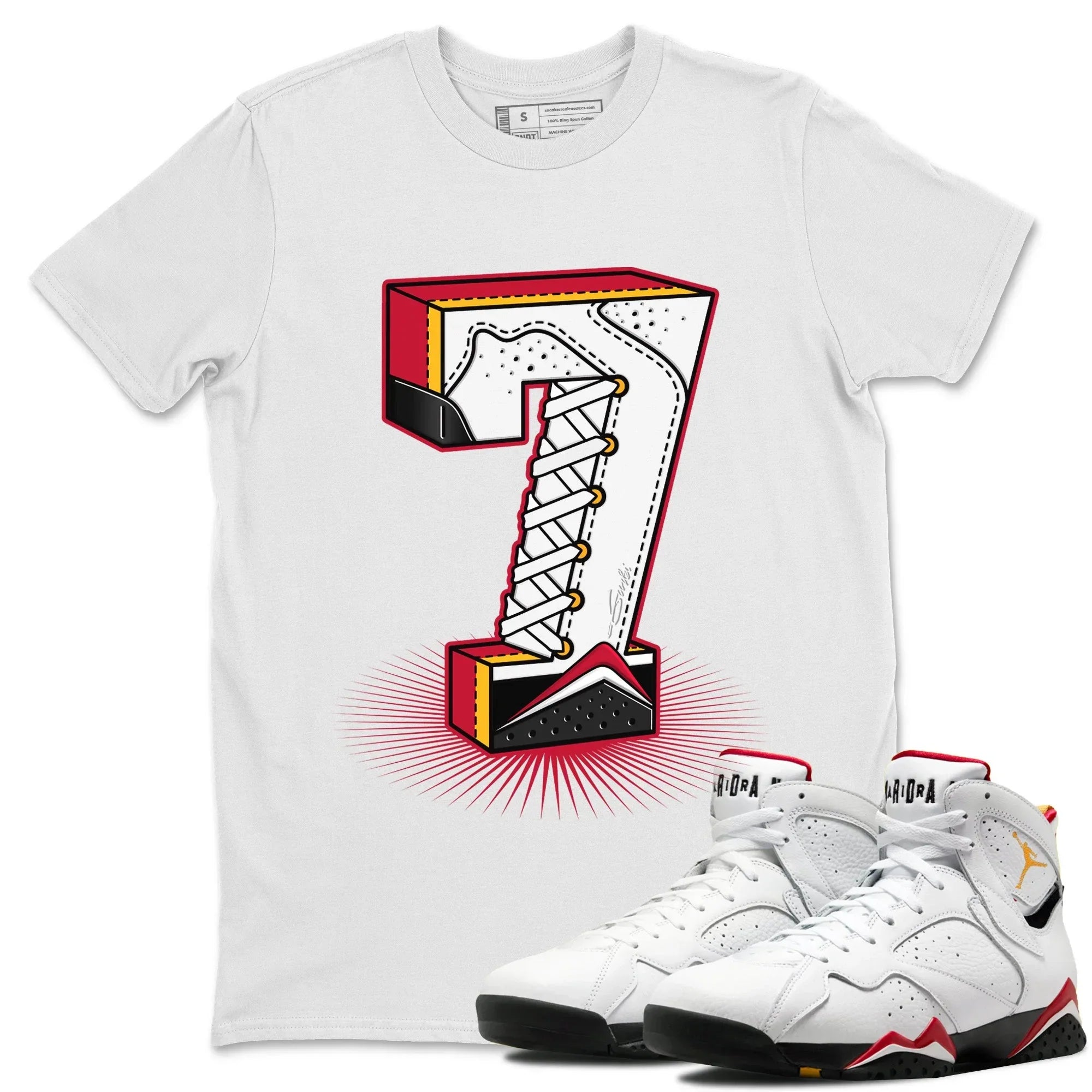 Seven Statue Unisex Tops - Air Jordan 7 Cardinal