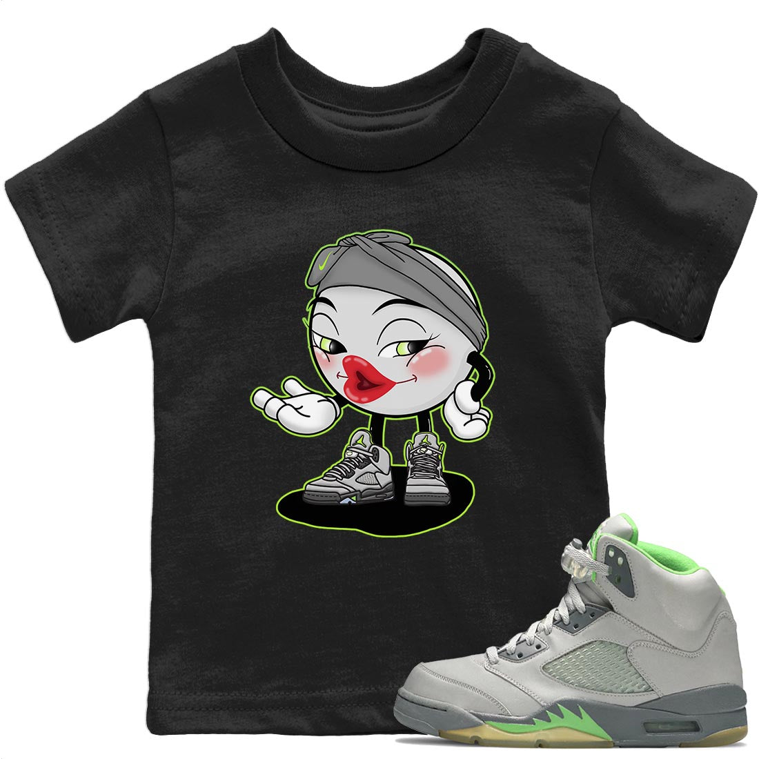 Sexy Chu Kids Tops - Air Jordan 5 Green Bean
