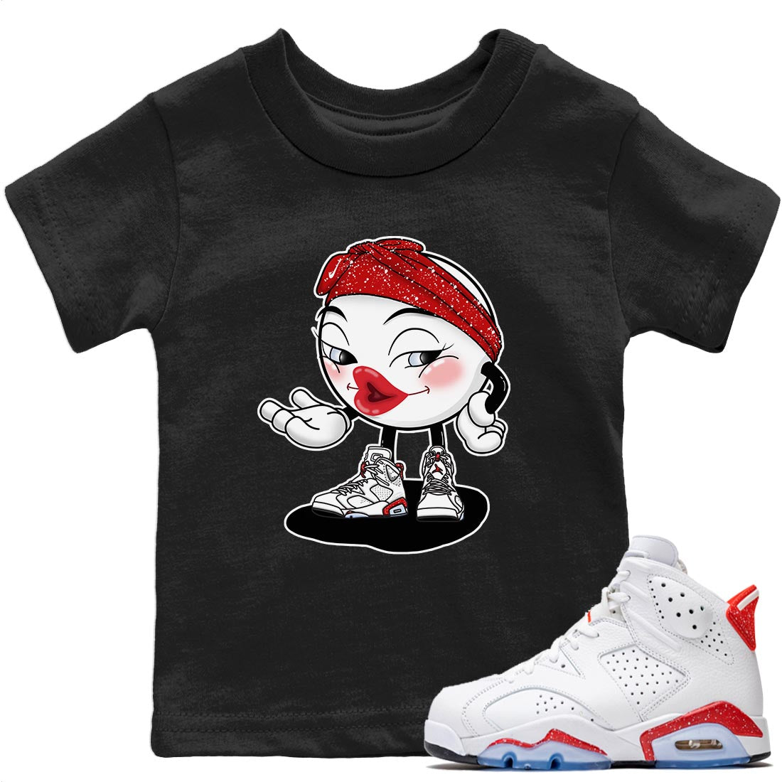 Sexy Chu Kids Tops - Air Jordan 6 Red Velvet Cookies