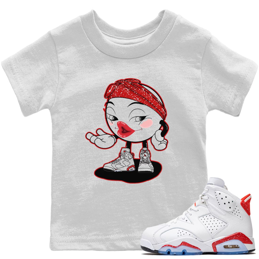 Sexy Chu Kids Tops - Air Jordan 6 Red Velvet Cookies