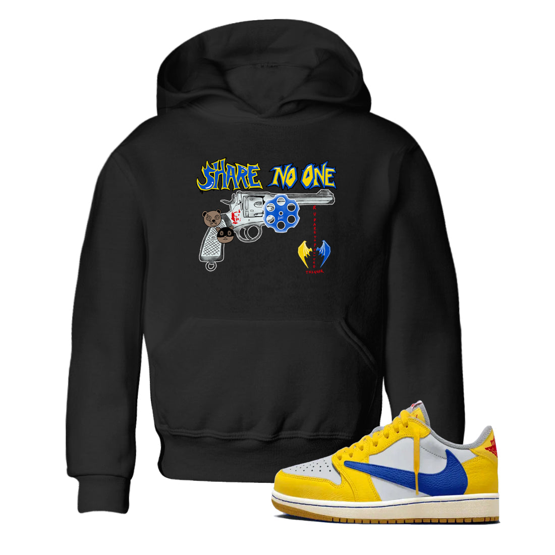 Share No One snkmatch Tees Kids - Air Jordan 1 Travis Scott Canary