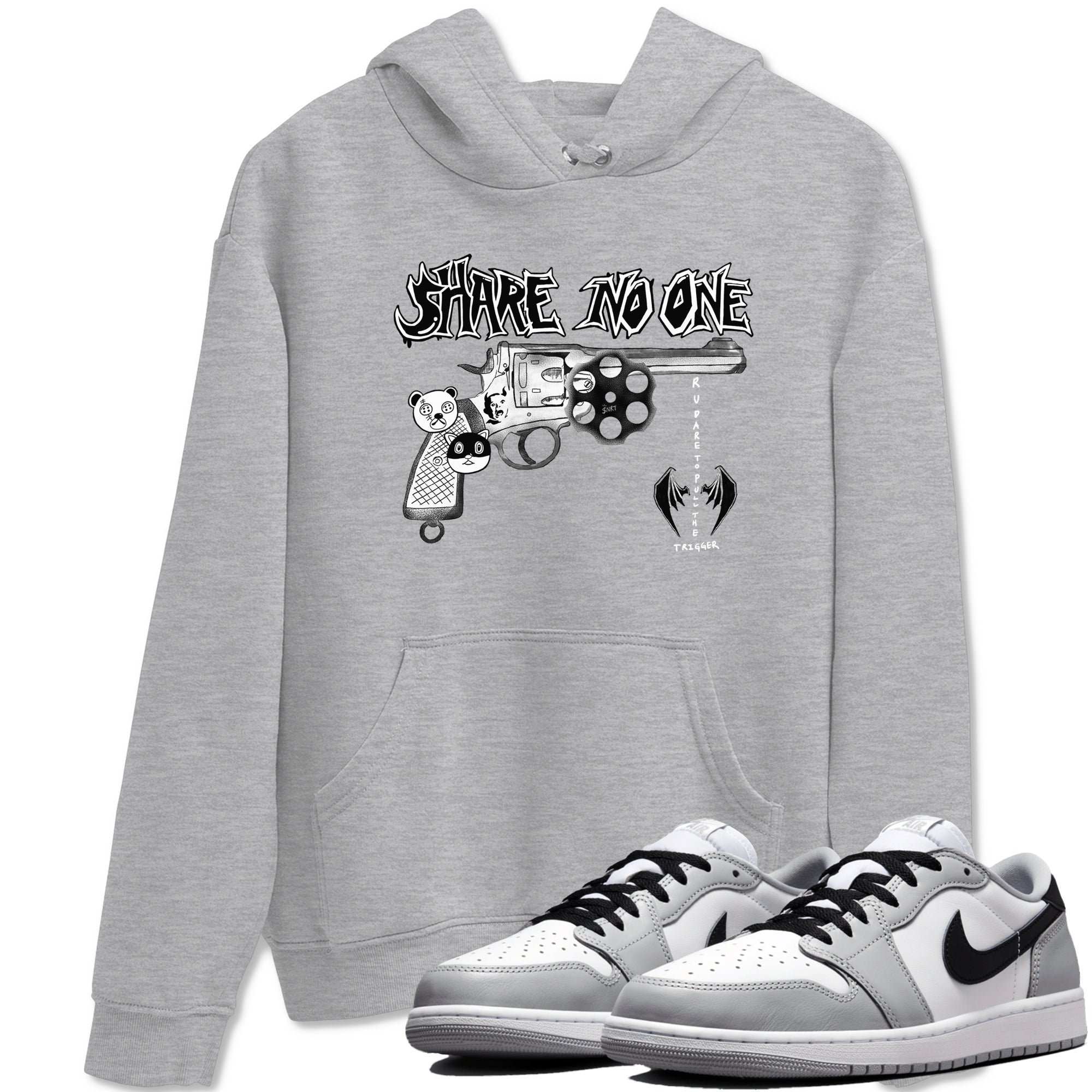 Share No One snkmatch Tees - Air Jordan 1 Wolf Grey