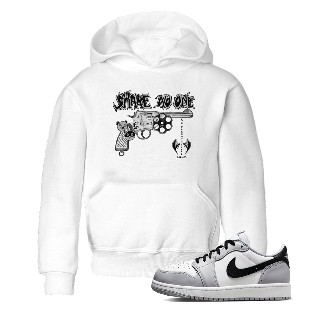 Share No One snkmatch Tees Kids - Air Jordan 1 Wolf Grey