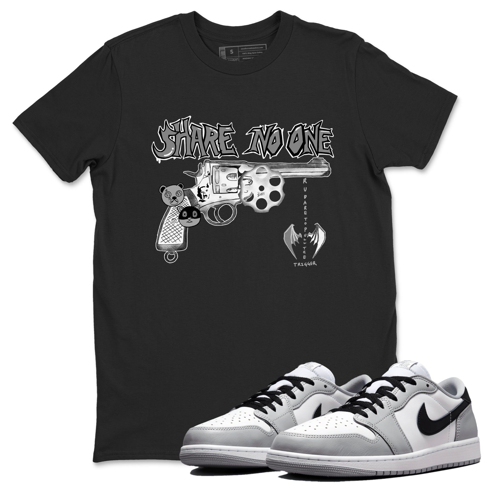 Share No One snkmatch Tees - Air Jordan 1 Wolf Grey