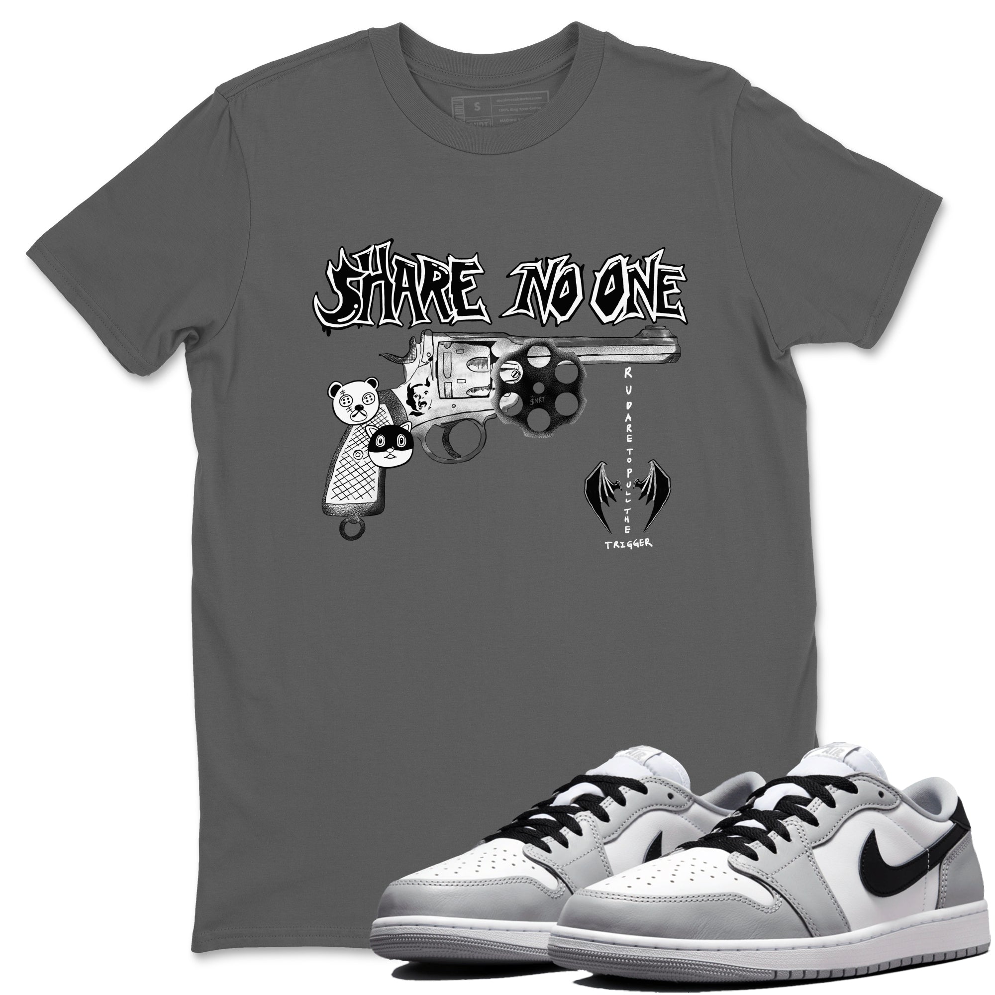 Share No One snkmatch Tees - Air Jordan 1 Wolf Grey