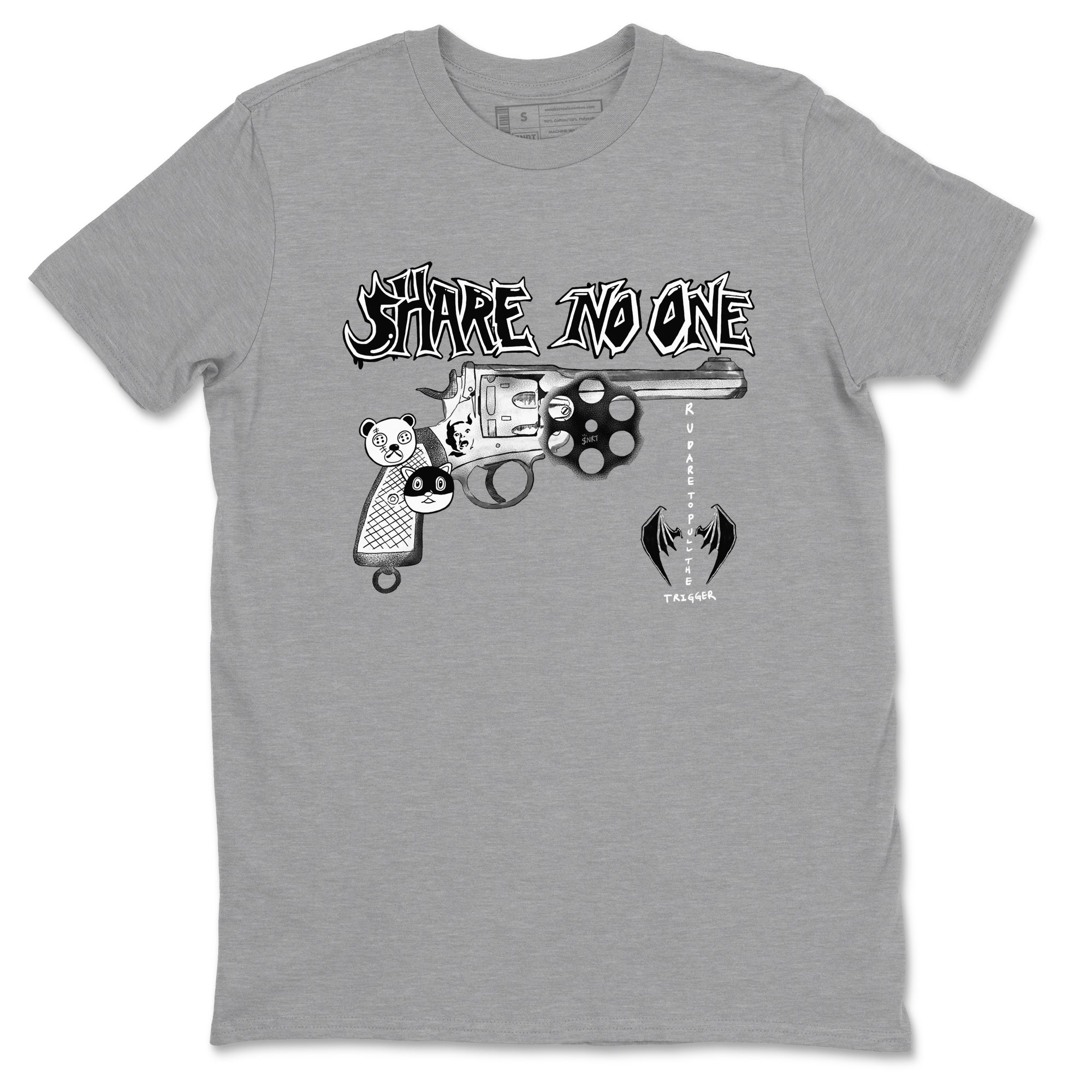 Share No One snkmatch Tees - Air Jordan 1 Wolf Grey