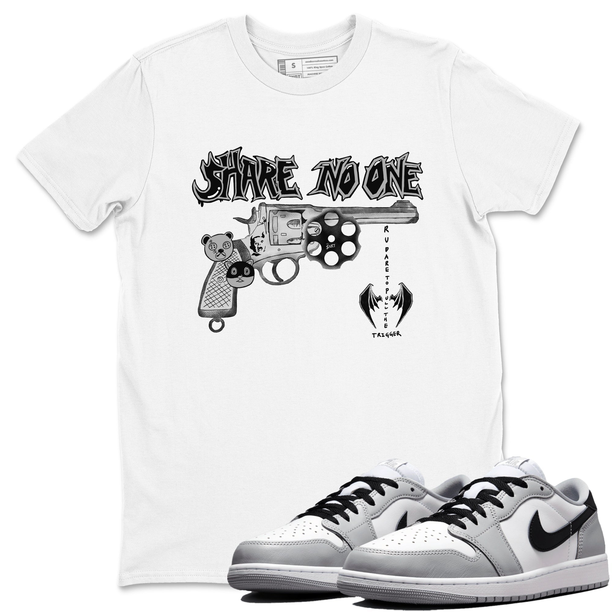 Share No One snkmatch Tees - Air Jordan 1 Wolf Grey