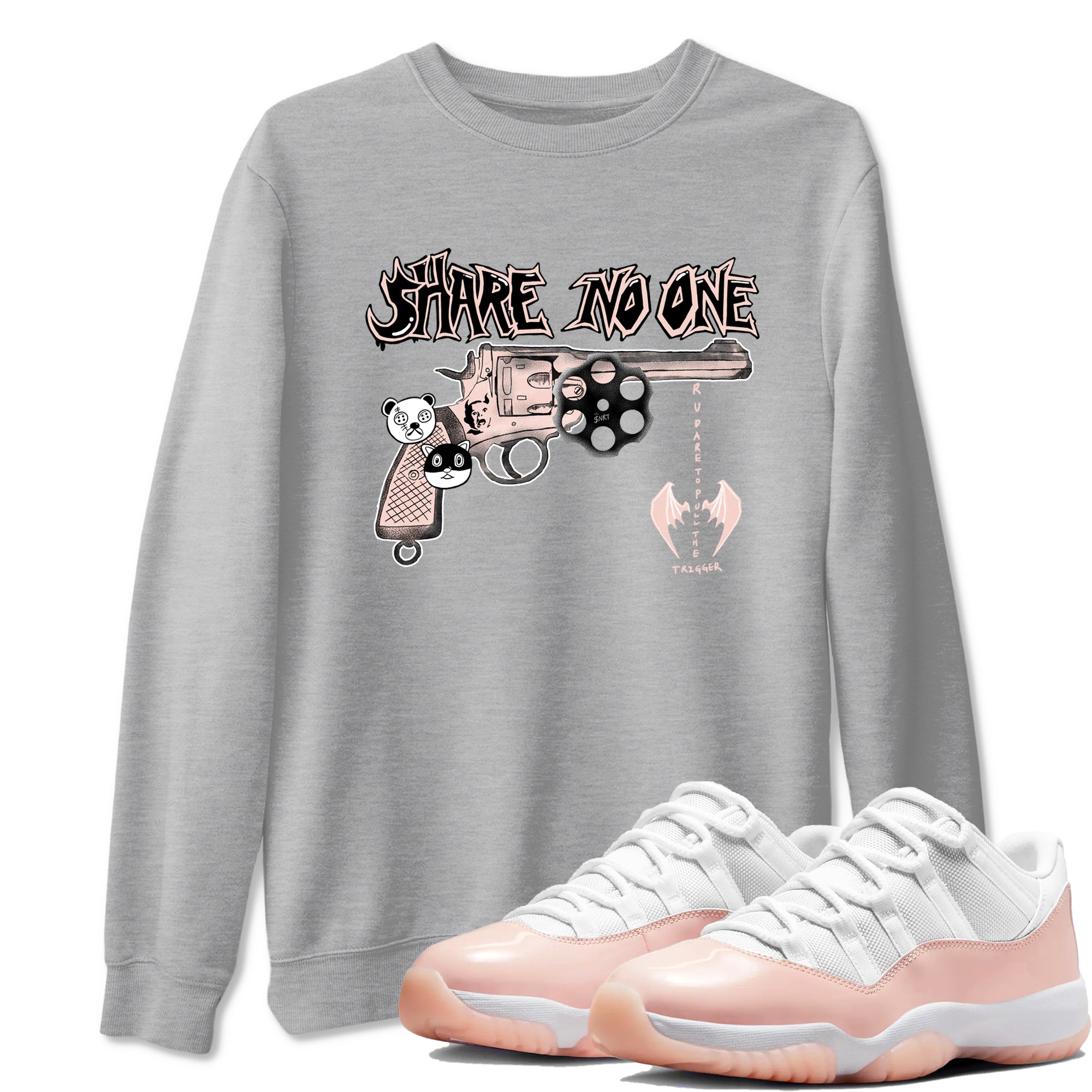 Share No One snkmatch Tees - Air Jordan 11 Legend Pink