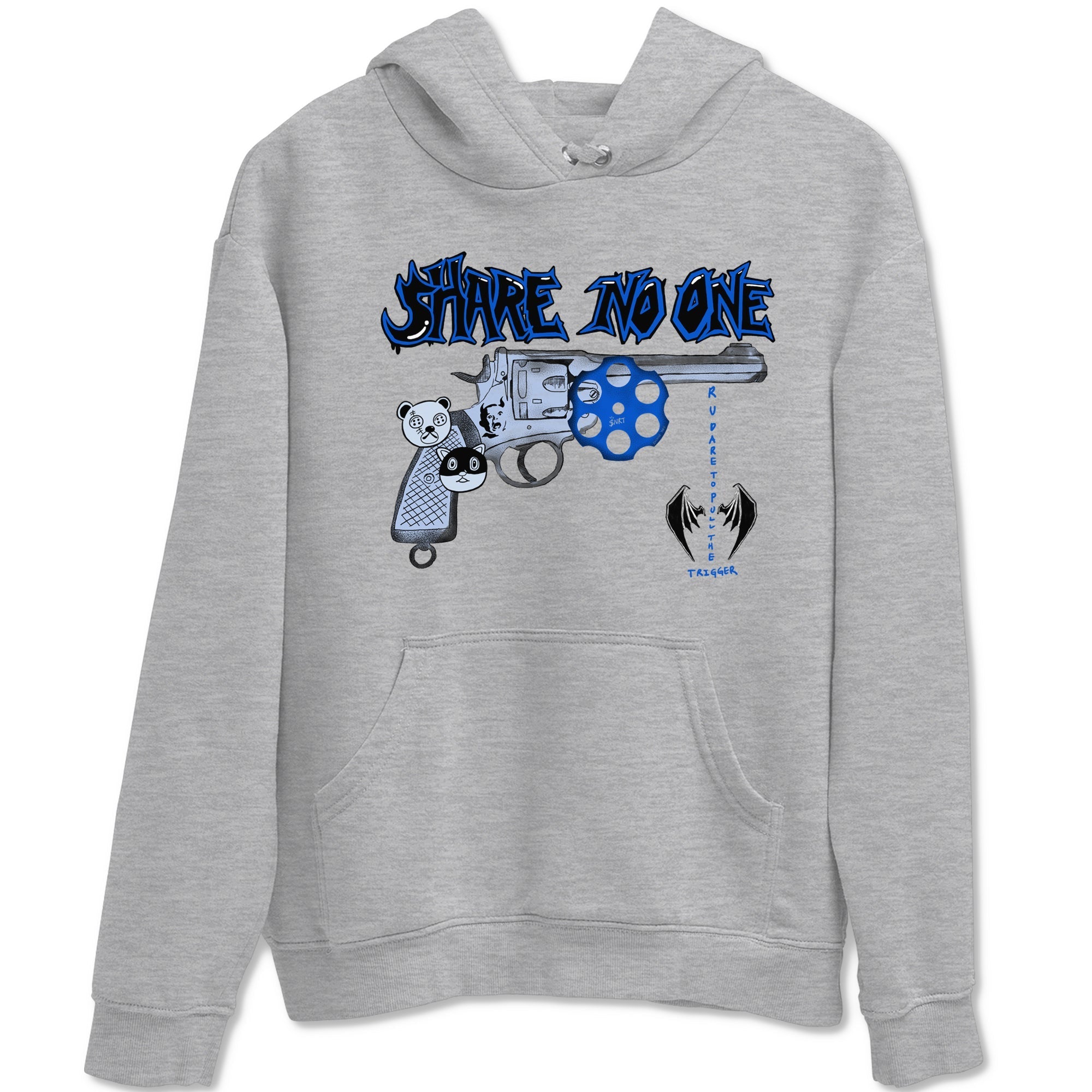 Share No One snkmatch Tees - Air Jordan 11 Black and Varsity Royal