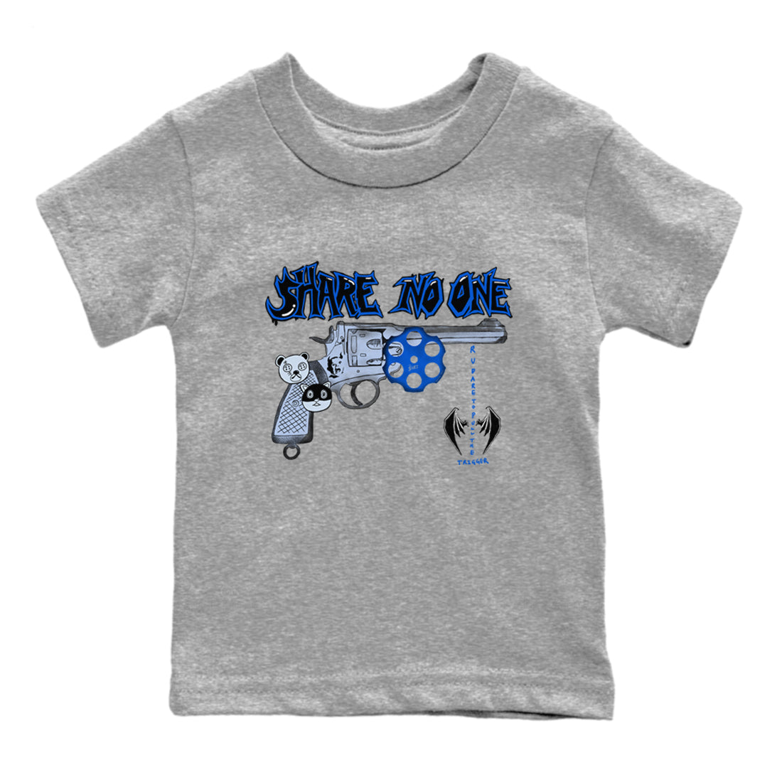 Share No One snkmatch Tees Kids - Air Jordan 11 Black and Varsity Royal