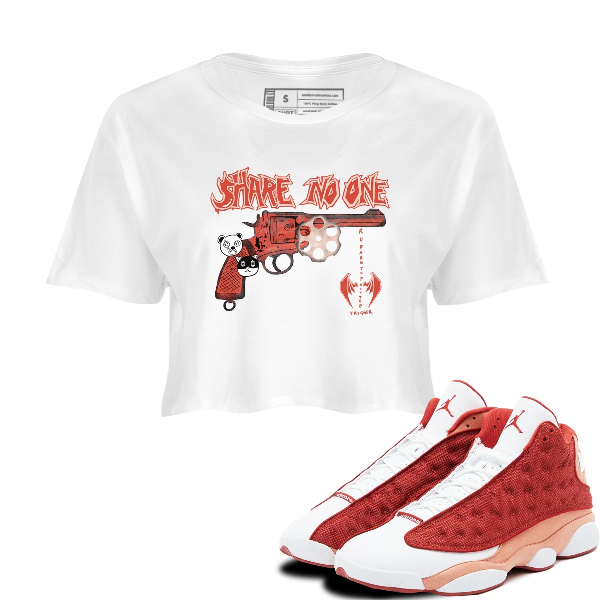 Share No One snkmatch Women's Top - Air Jordan 13 Dune Red