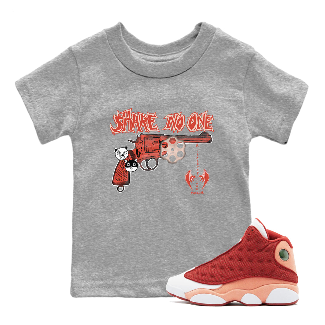 Share No One snkmatch Tees Kids - Air Jordan 13 Dune Red