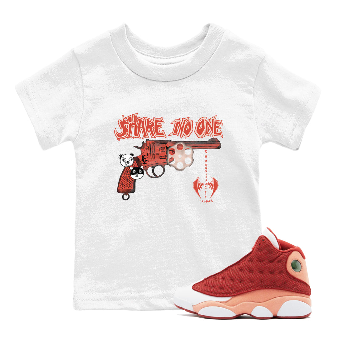 Share No One snkmatch Tees Kids - Air Jordan 13 Dune Red