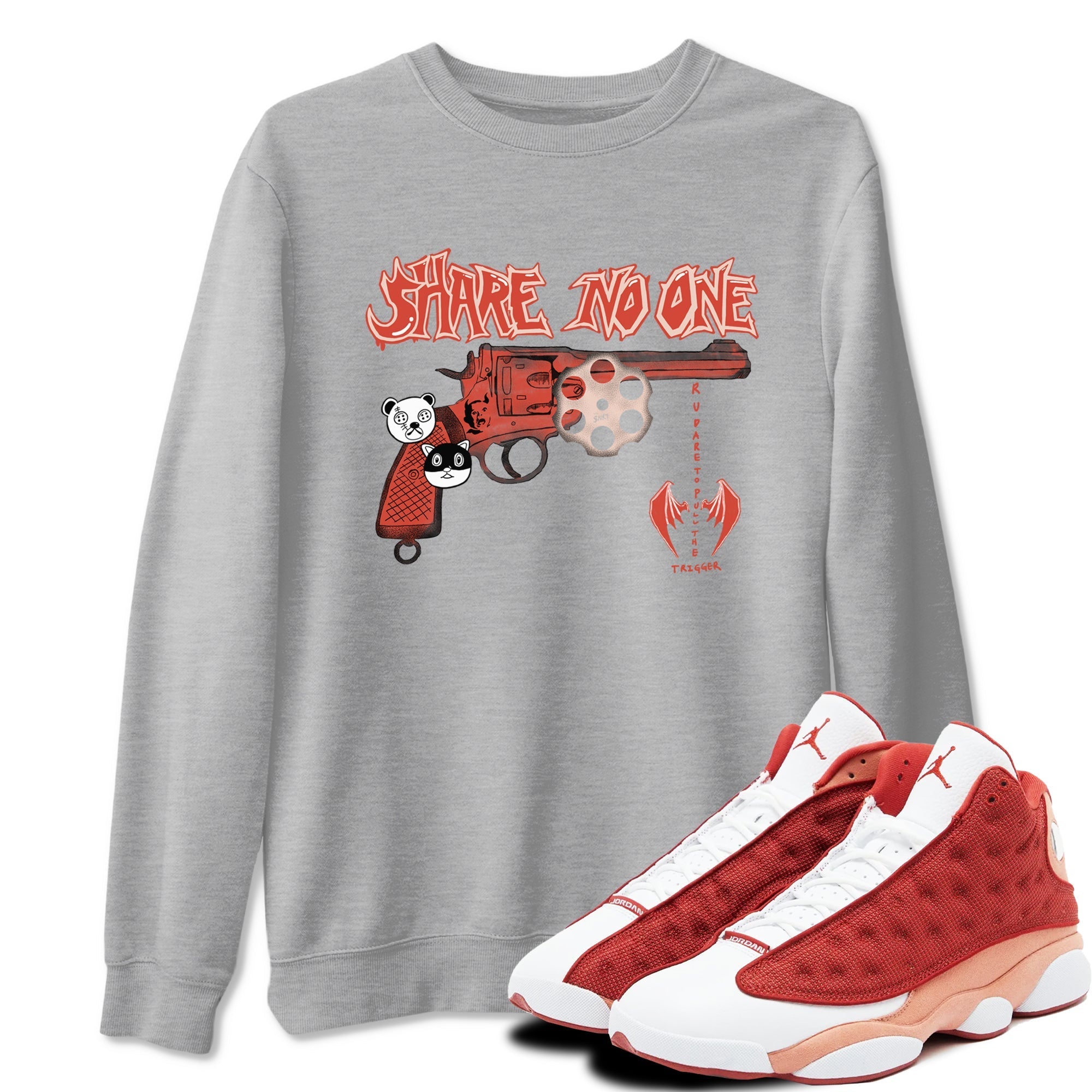 Share No One snkmatch Tees - Air Jordan 13 Dune Red