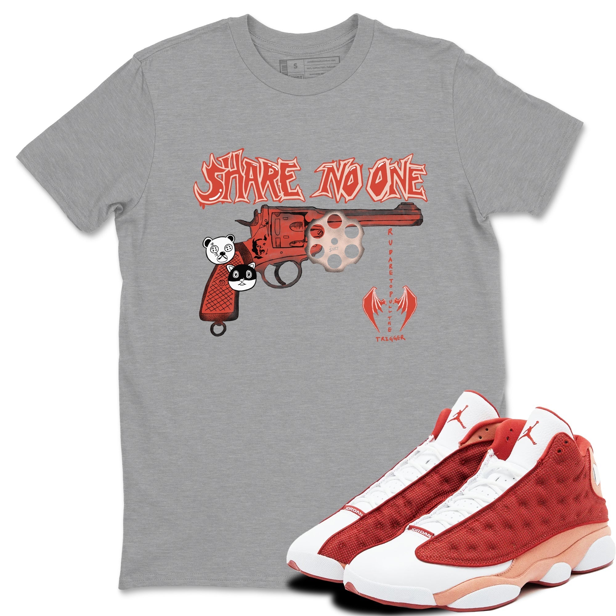 Share No One snkmatch Tees - Air Jordan 13 Dune Red