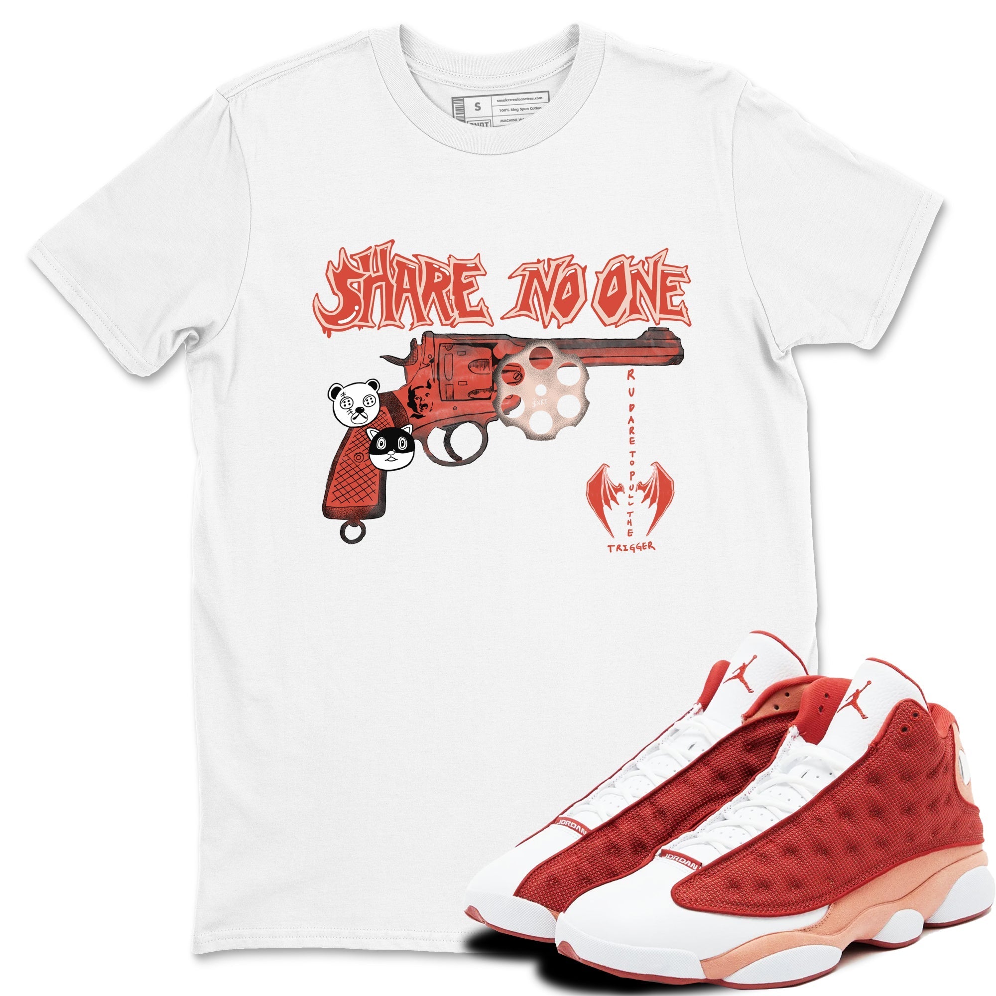 Share No One snkmatch Tees - Air Jordan 13 Dune Red
