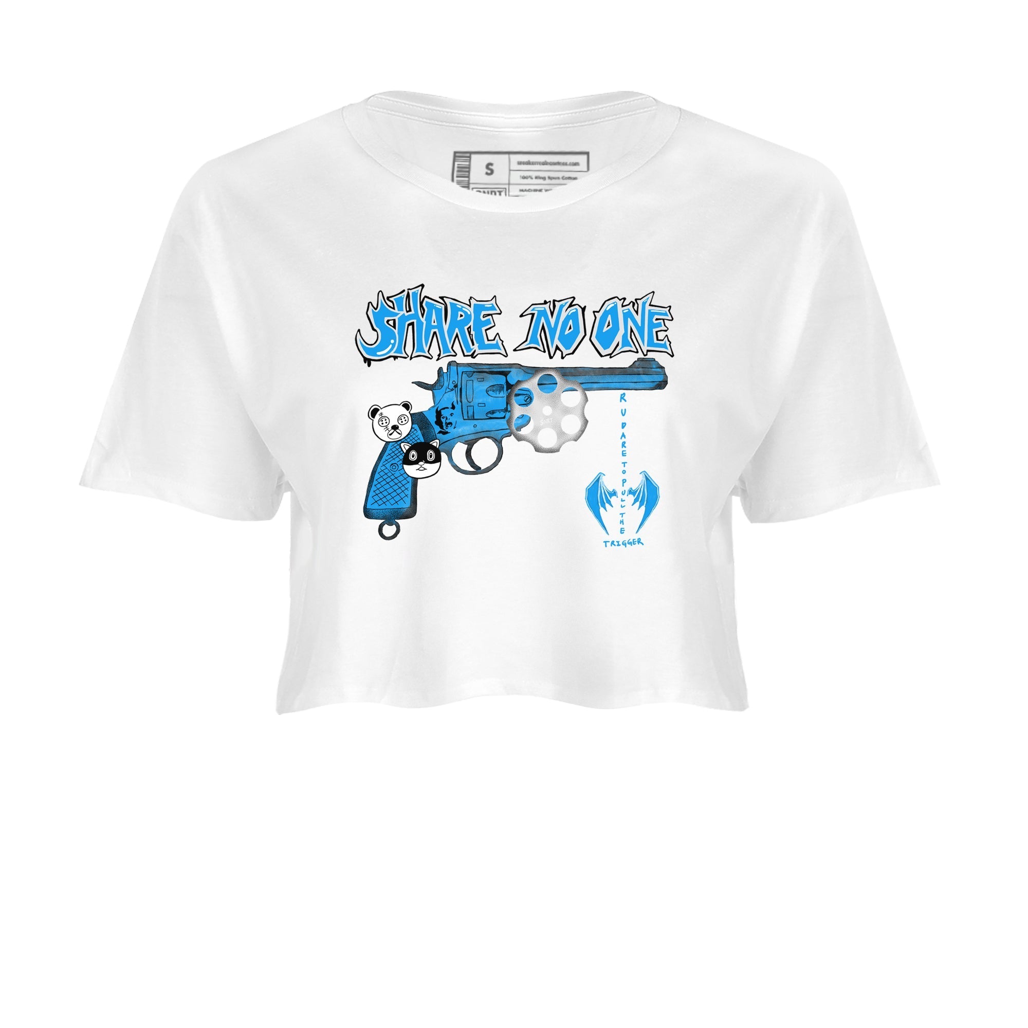 Share No One snkmatch Women's Top - Air Jordan 4 Military Blue
