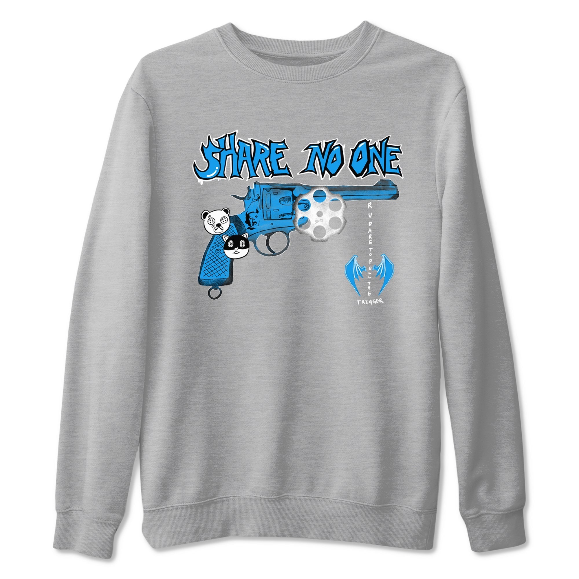 Share No One snkmatch Tees - Air Jordan 4 Military Blue