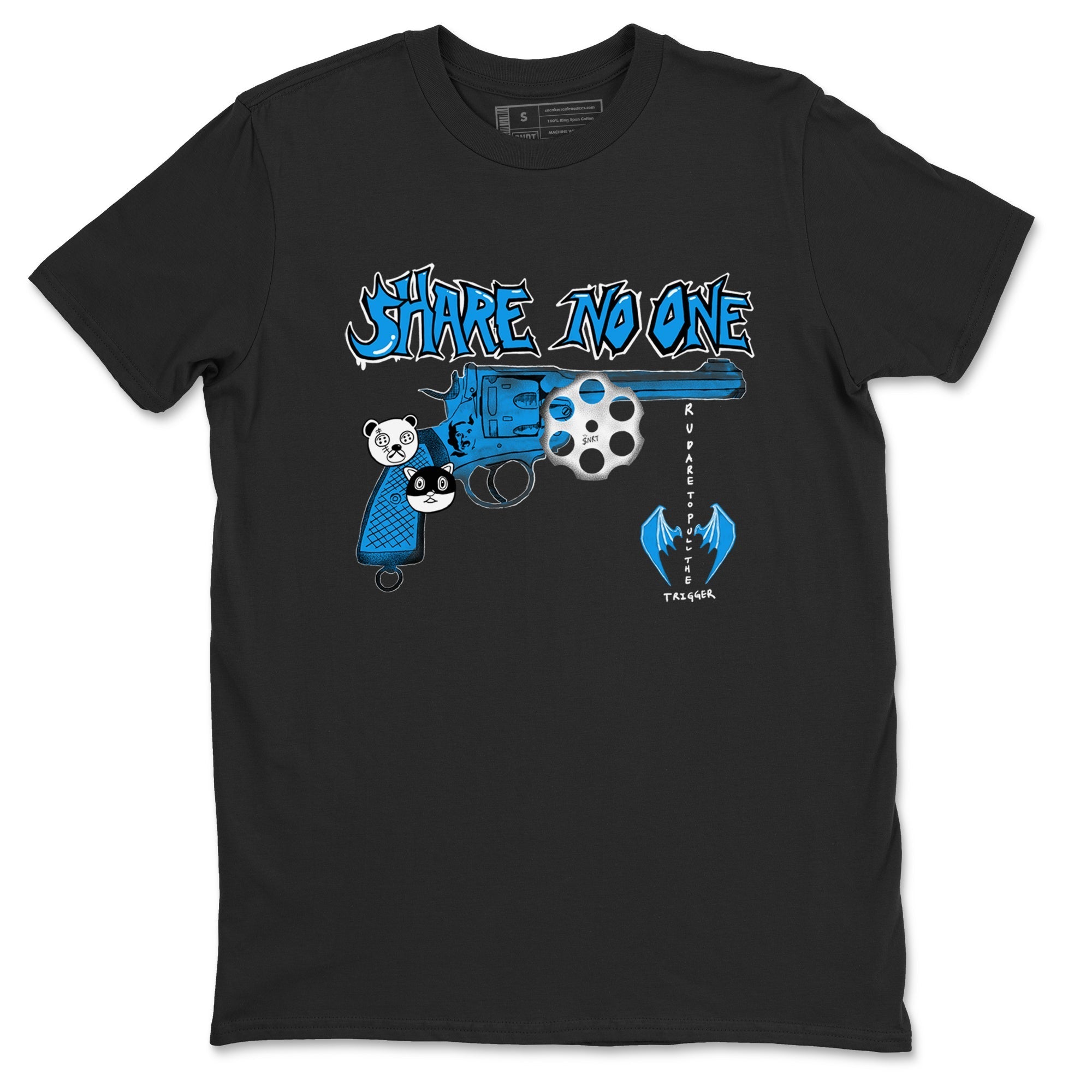 Share No One snkmatch Tees - Air Jordan 4 Military Blue
