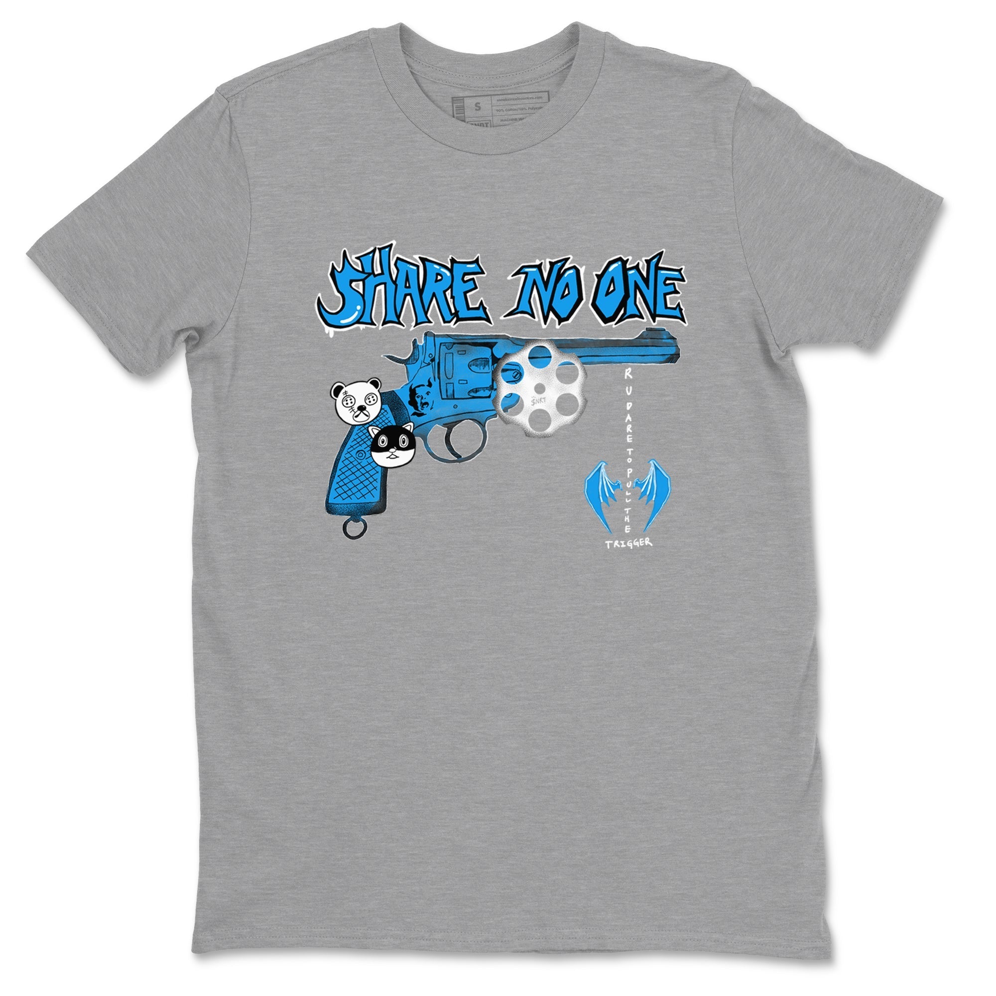 Share No One snkmatch Tees - Air Jordan 4 Military Blue