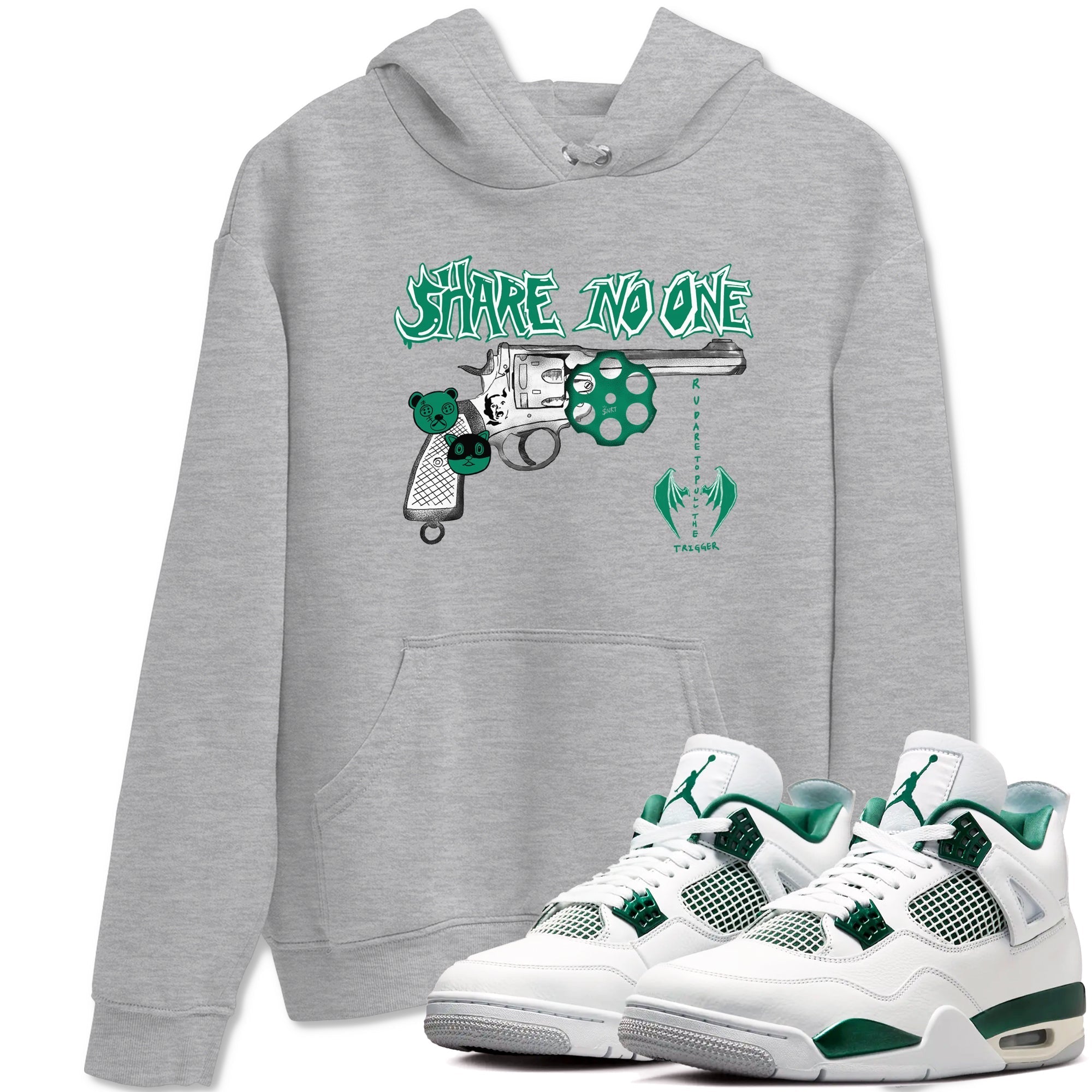 Share No One snkmatch Tees - Air Jordan 4 Oxidized Green