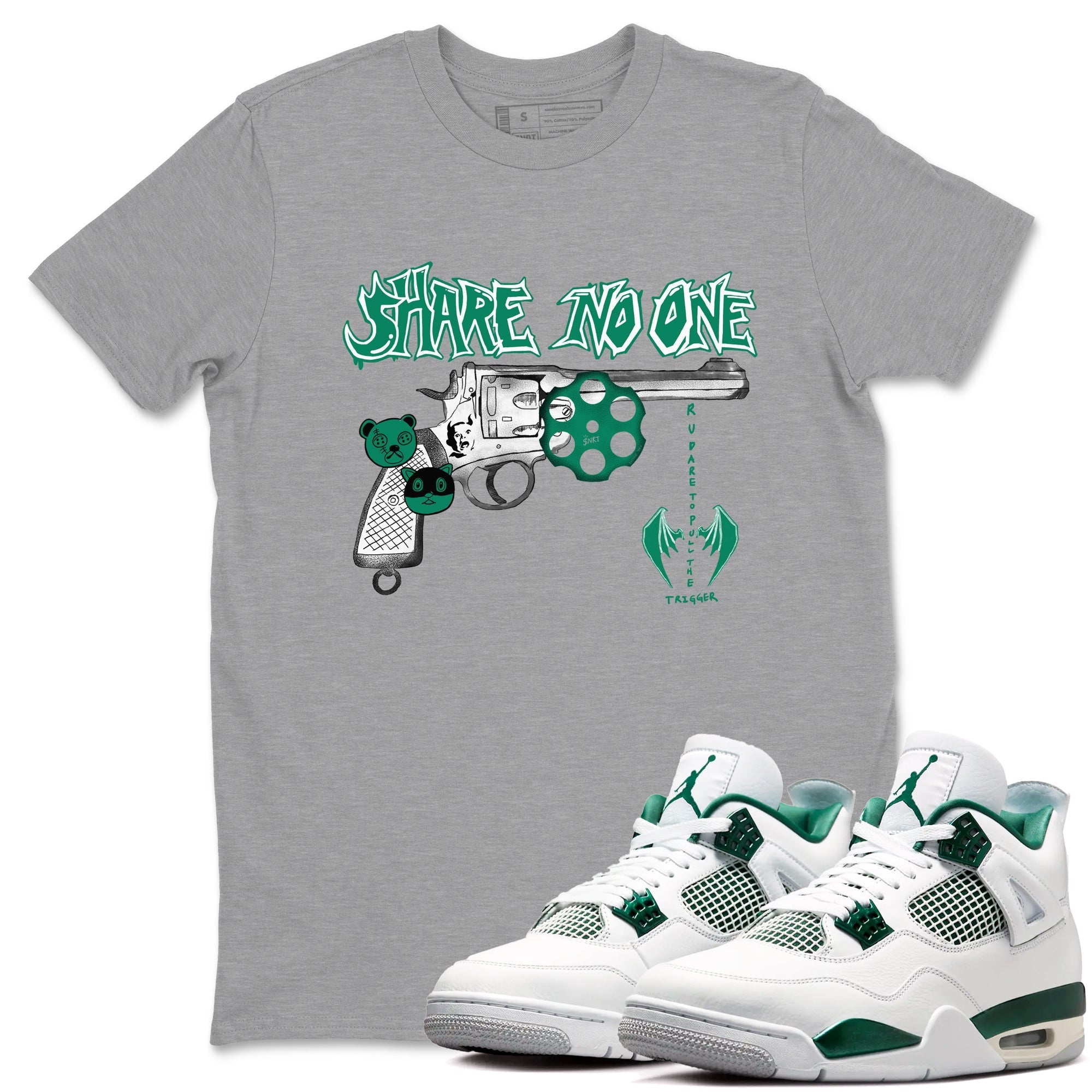 Share No One snkmatch Tees - Air Jordan 4 Oxidized Green