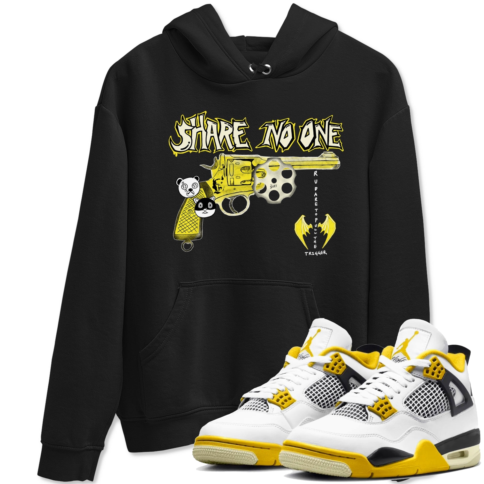 Share No One snkmatch Tees - Air Jordan 4 Vivid Sulfur