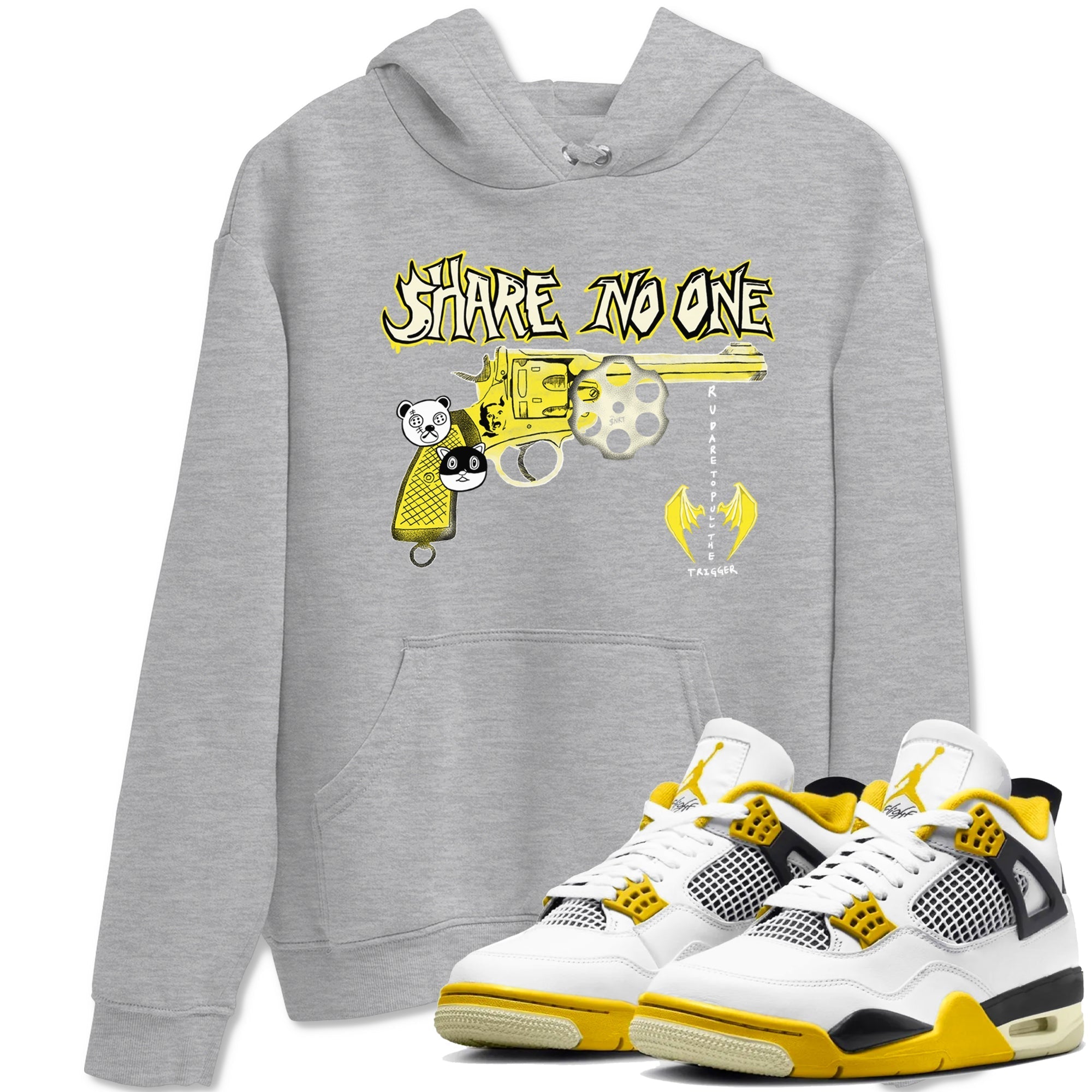 Share No One snkmatch Tees - Air Jordan 4 Vivid Sulfur